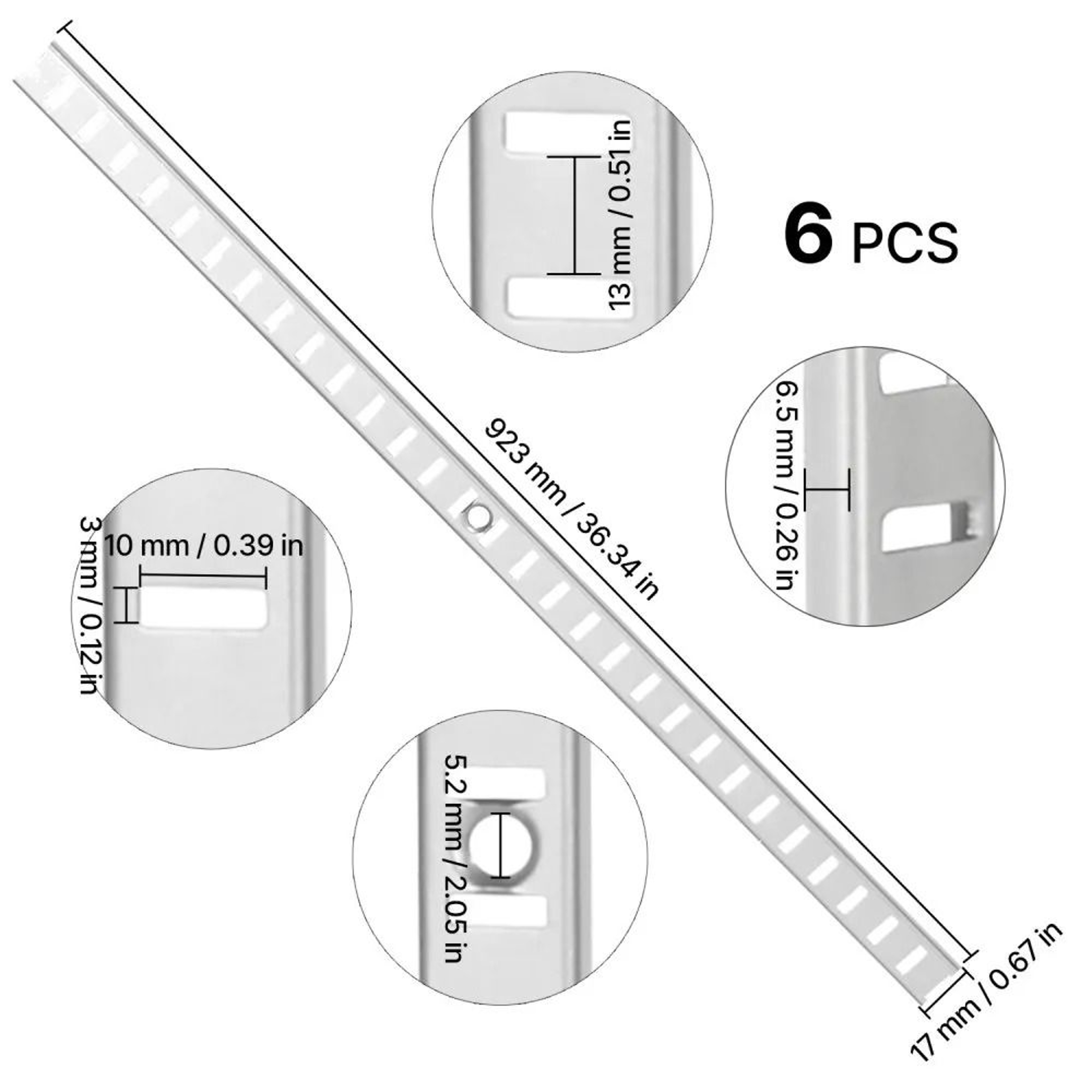 Shelf Pilaster 363 Inch 6 Pack Adjustable Shelf Brackets For Custom Storage 7