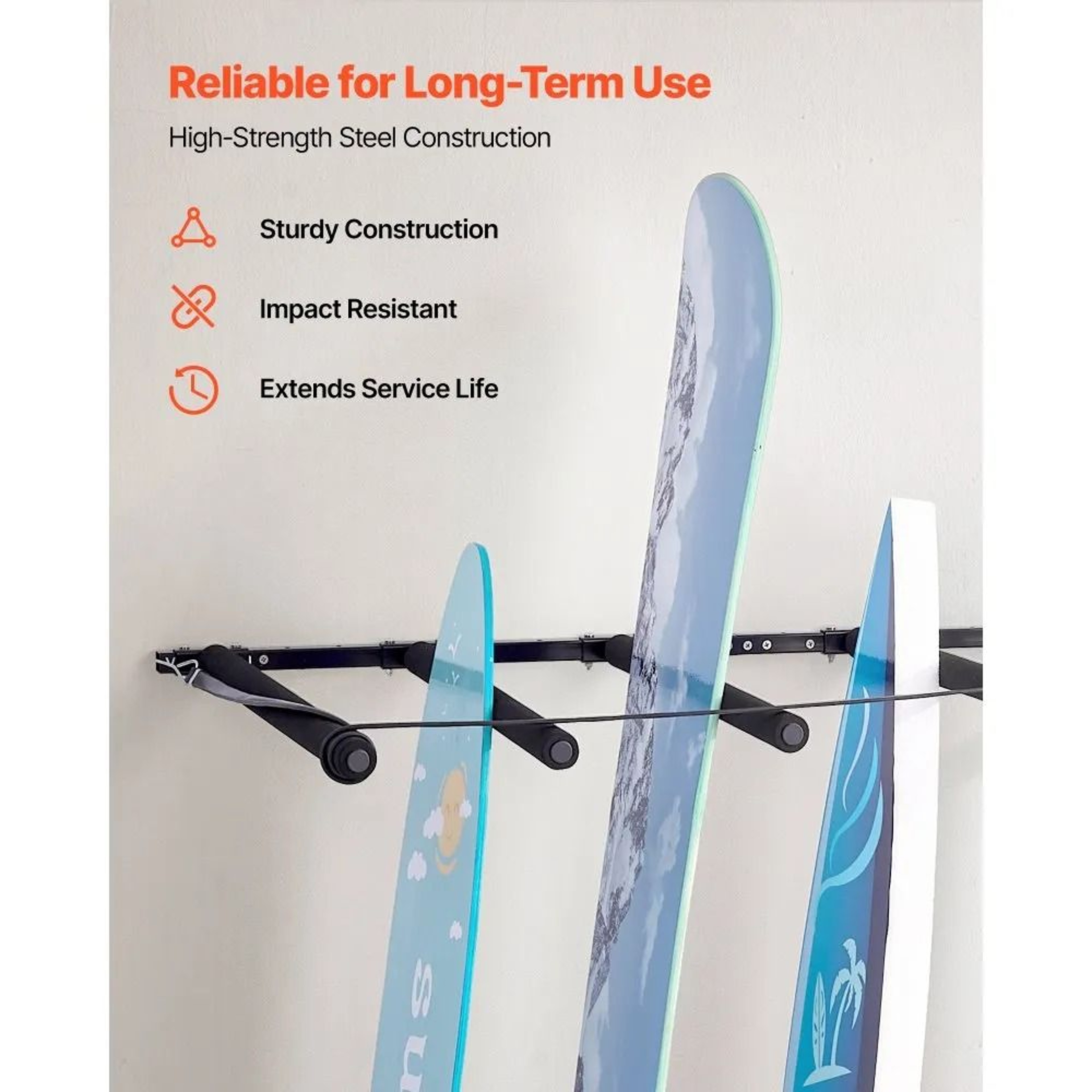 5 Tier Surfboard Wall Mount Rack For Board Storage And Display 1