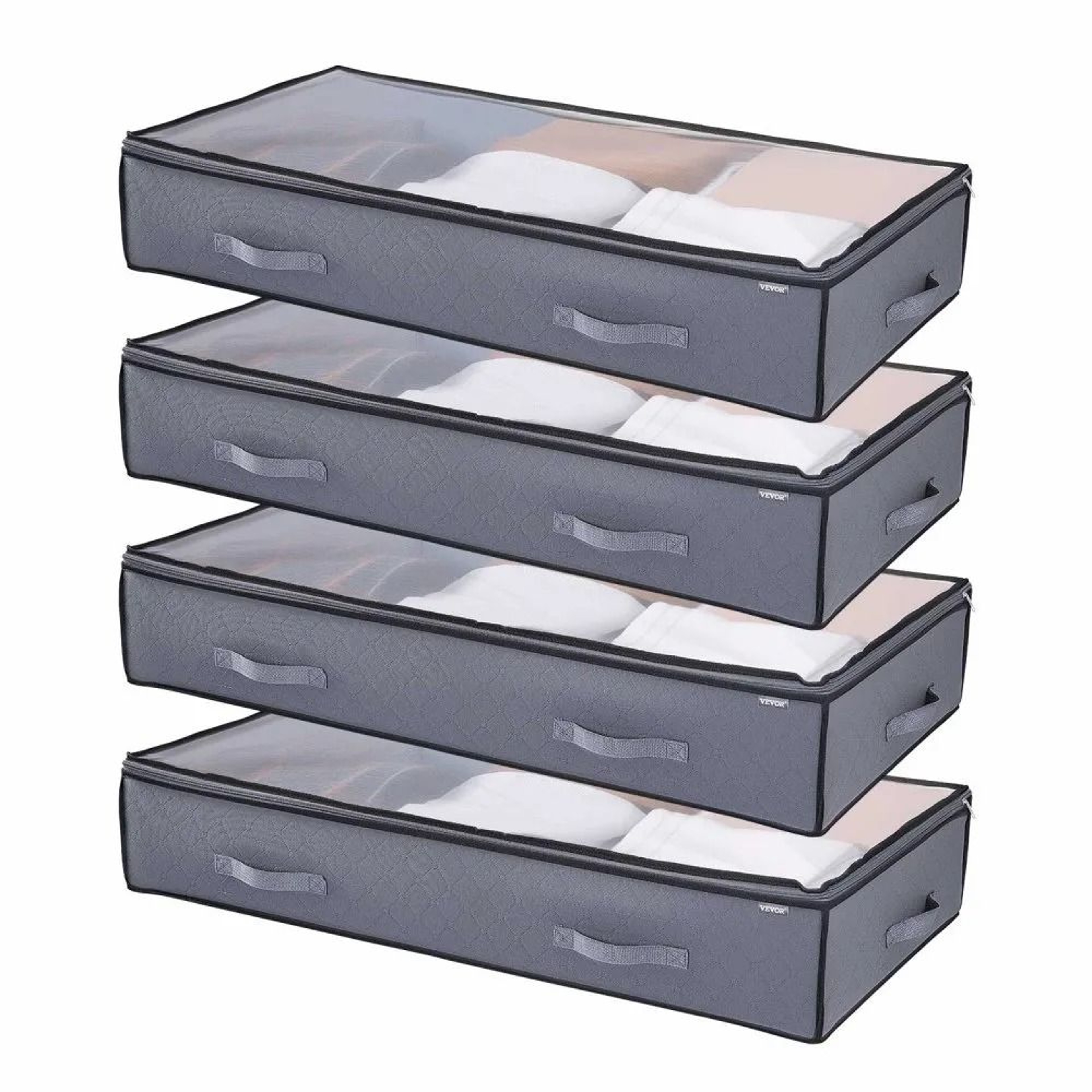 90L Under Bed Storage Containers With Clear Lids For Clothes Shoes And Blankets 0
