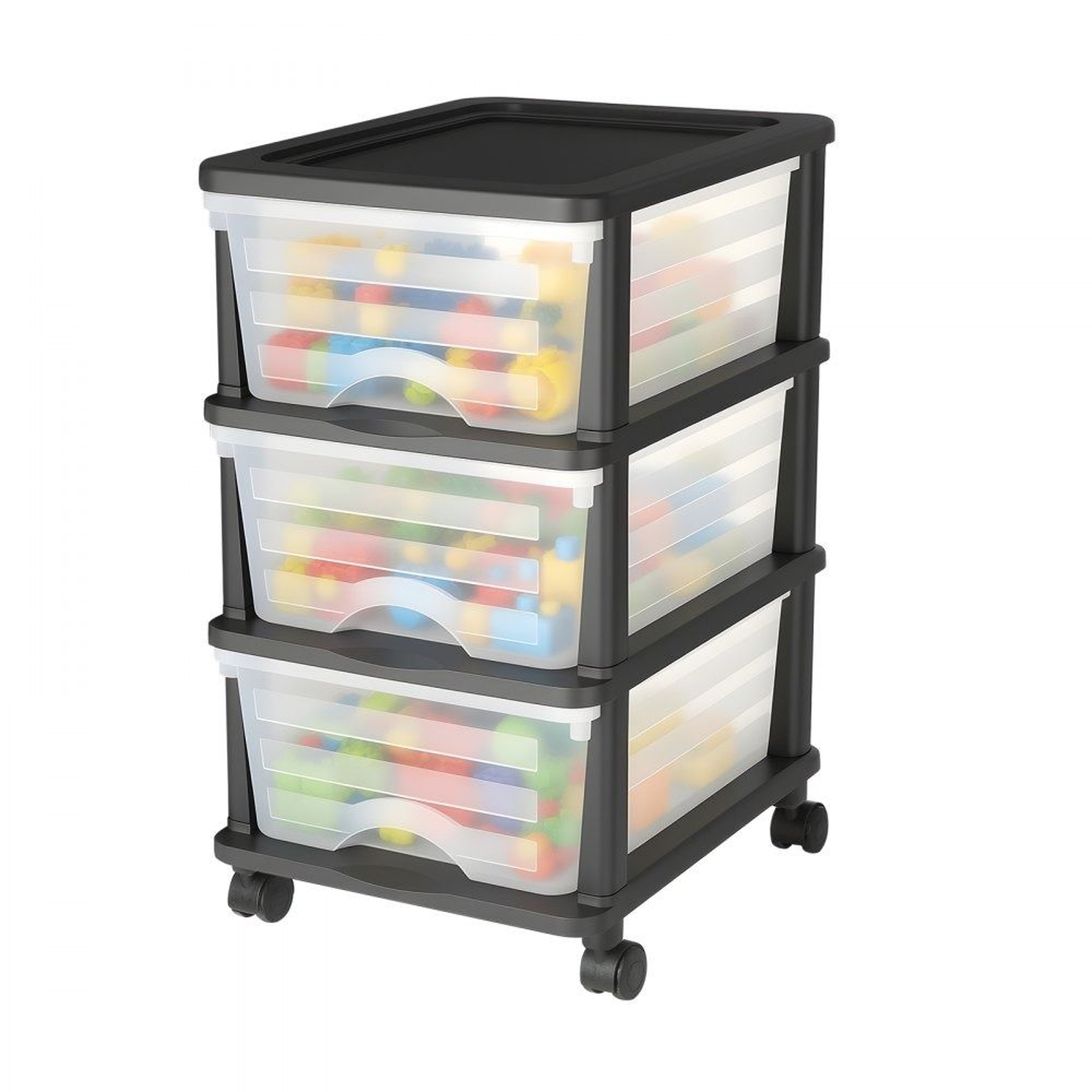 3 Drawer Plastic Storage Drawers Cart Rolling Storage Organizer With Wheels 7