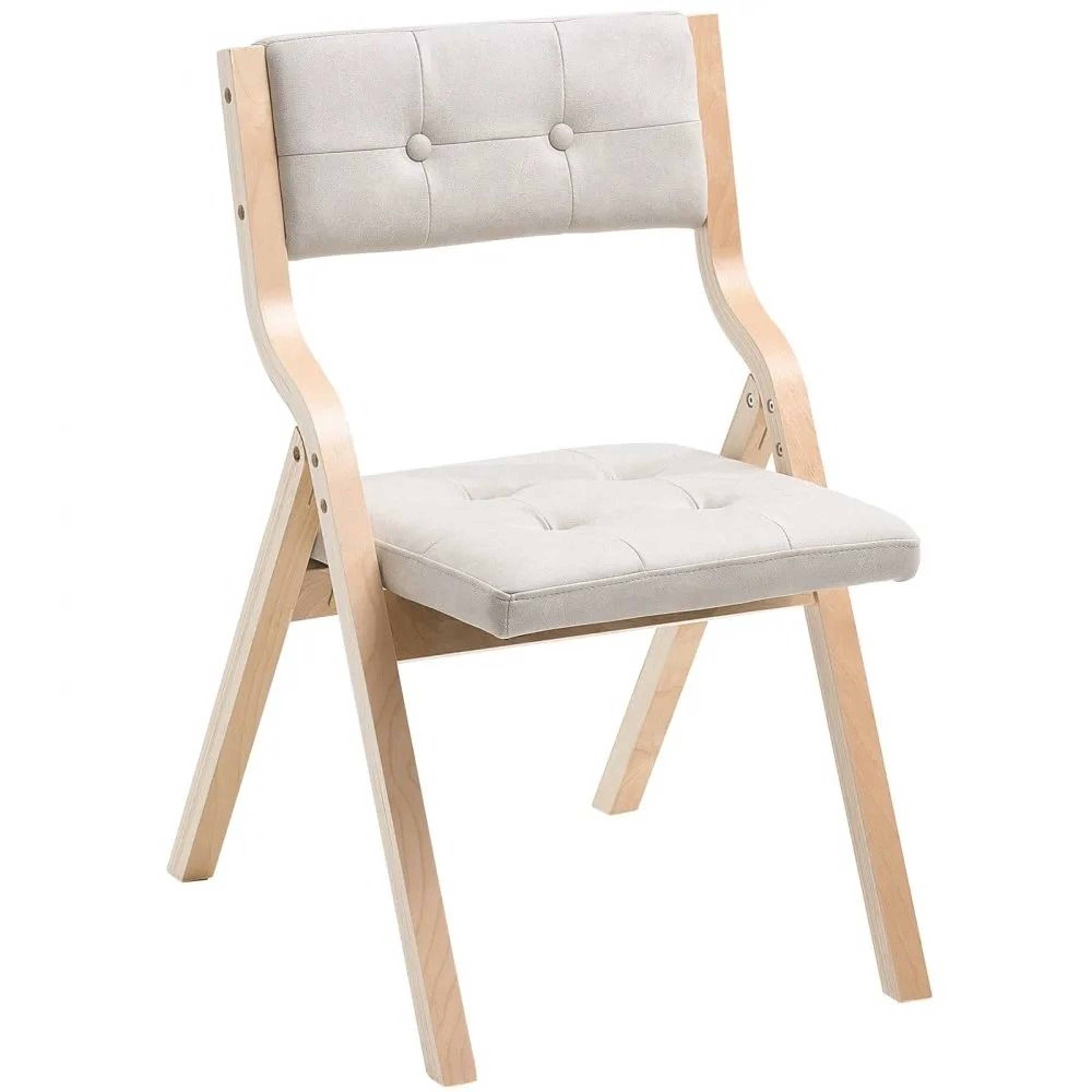 Wooden Folding Chairs Set Of 4 With Padded Cushion Comfortable Dining Seating 7