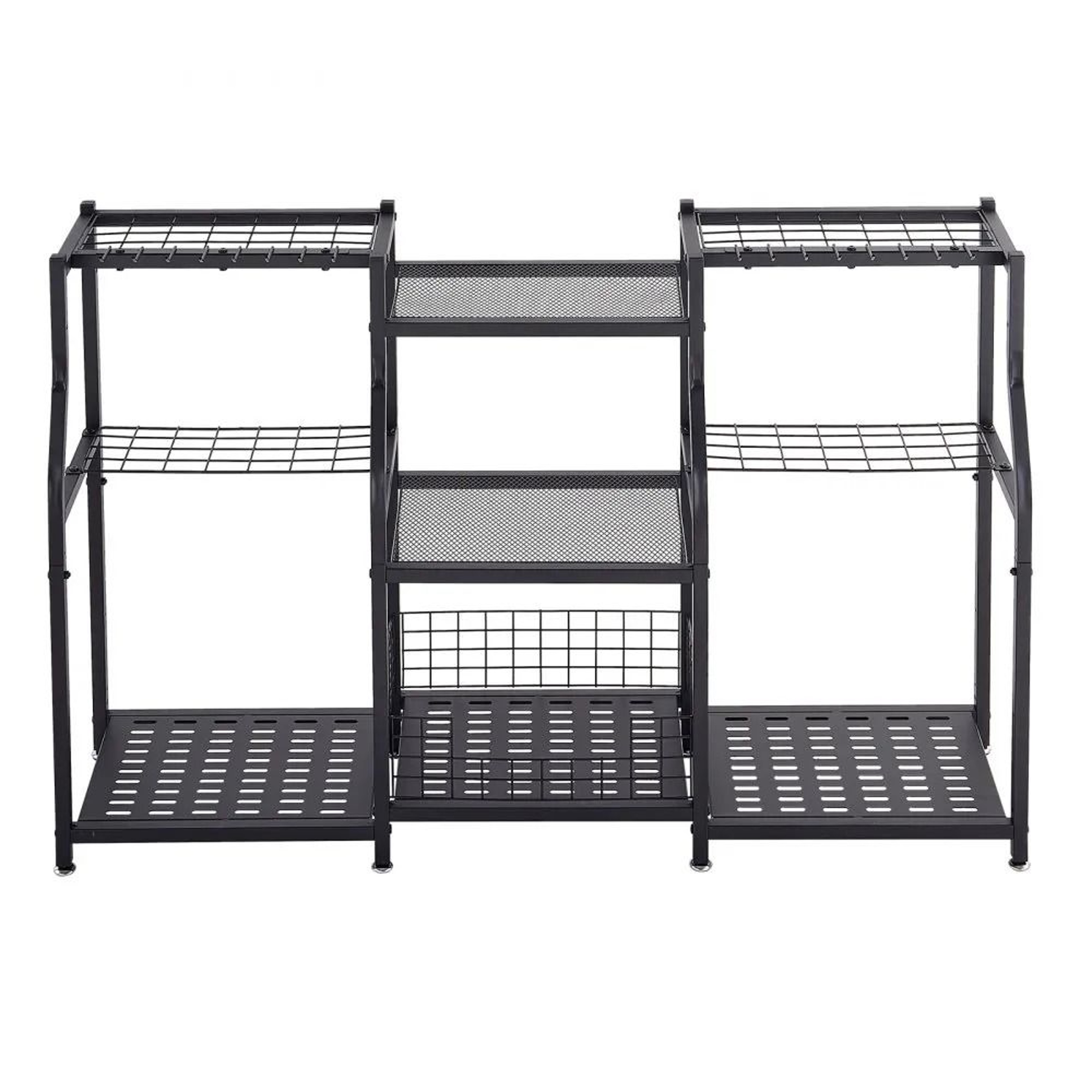 Garden Tool Organizer 3 Tier Heavy Duty Garage Storage Rack With Hooks 6