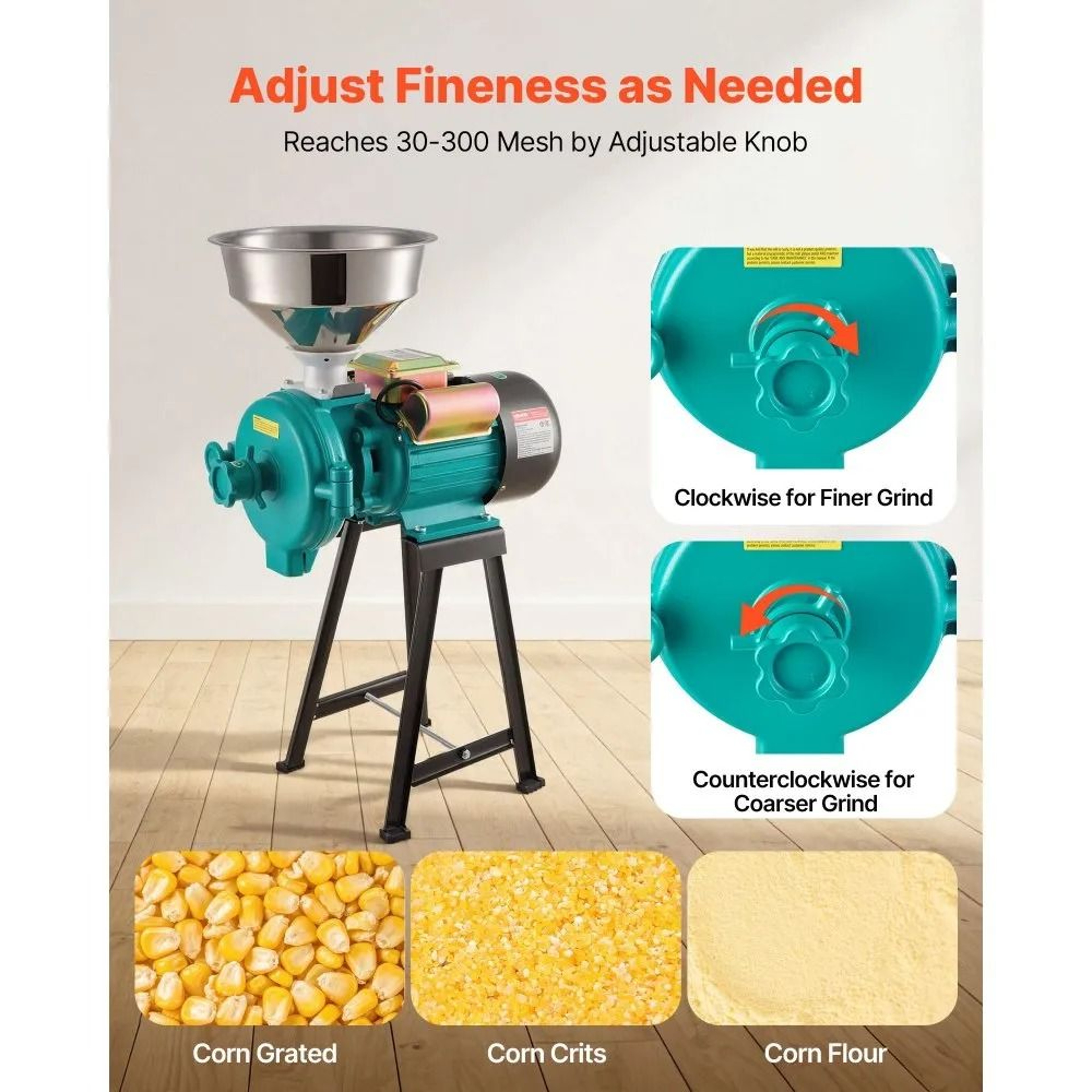 Commercial Electric Grain Mill Grinder 1500W For Fine Flour And Spices 1