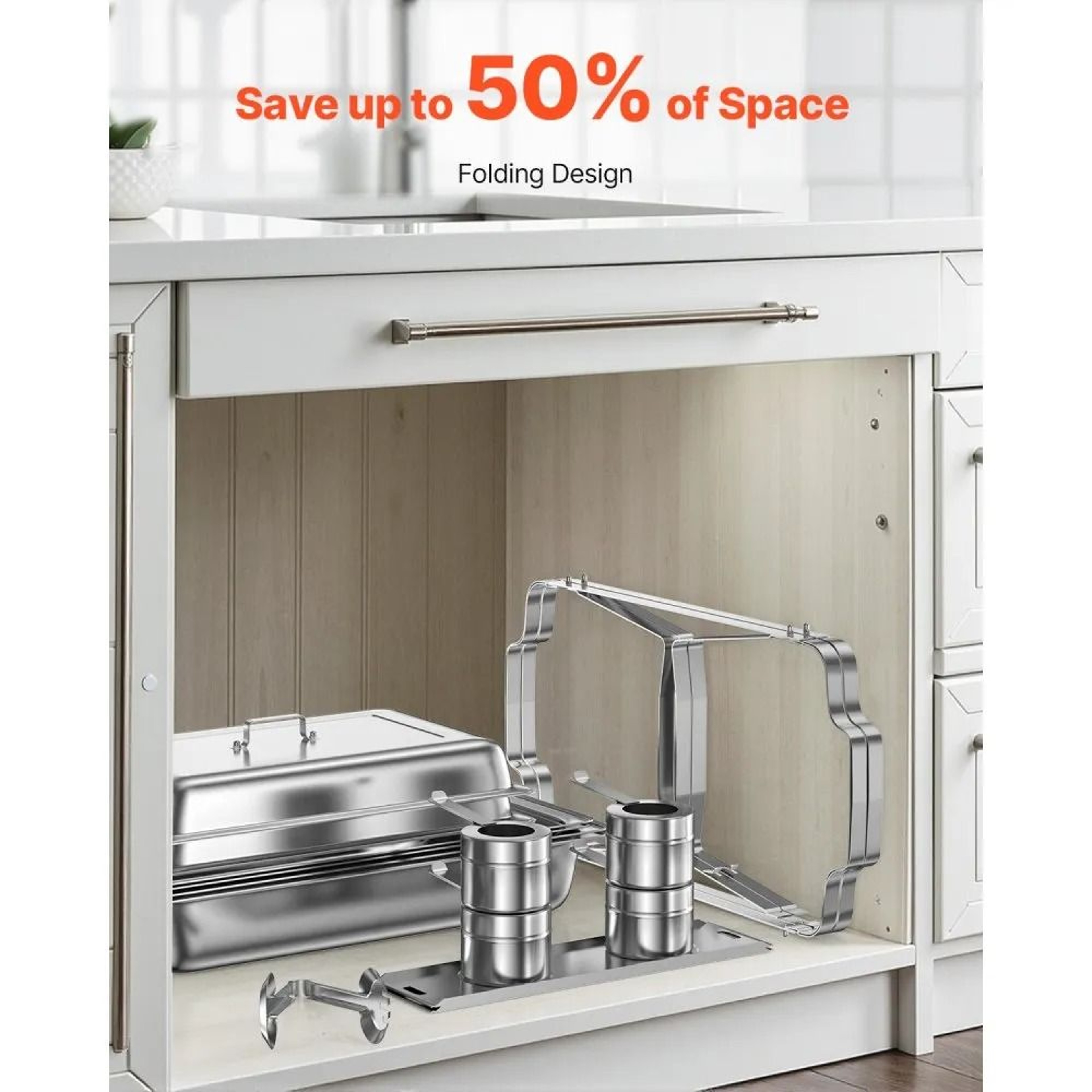 8 Qt Stainless Steel Chafing Dish Buffet Set With 4 Full Size Pans For Catering Events 3