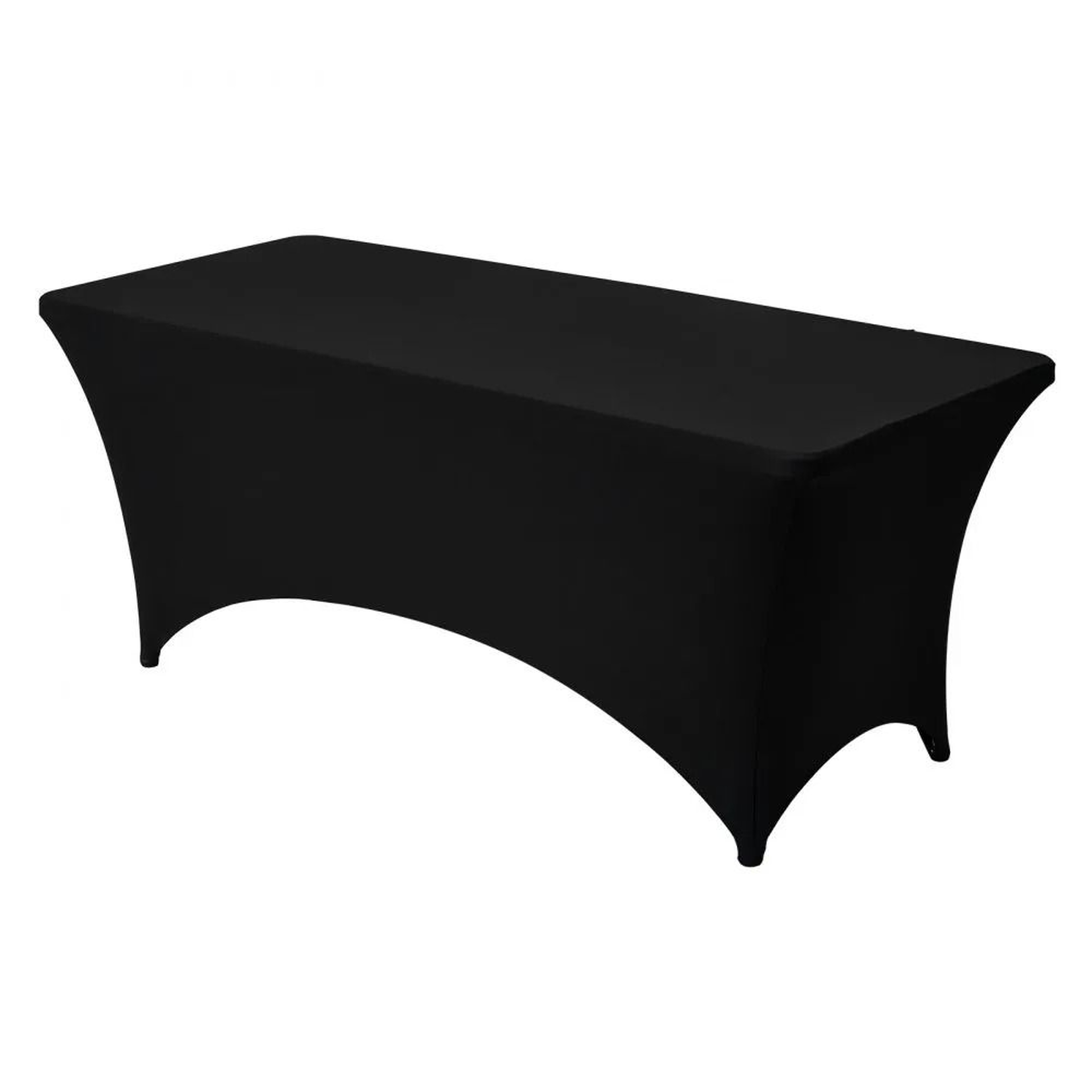 6 Pack Black Stretch Table Cloths For 6FT Rectangular Tables 8