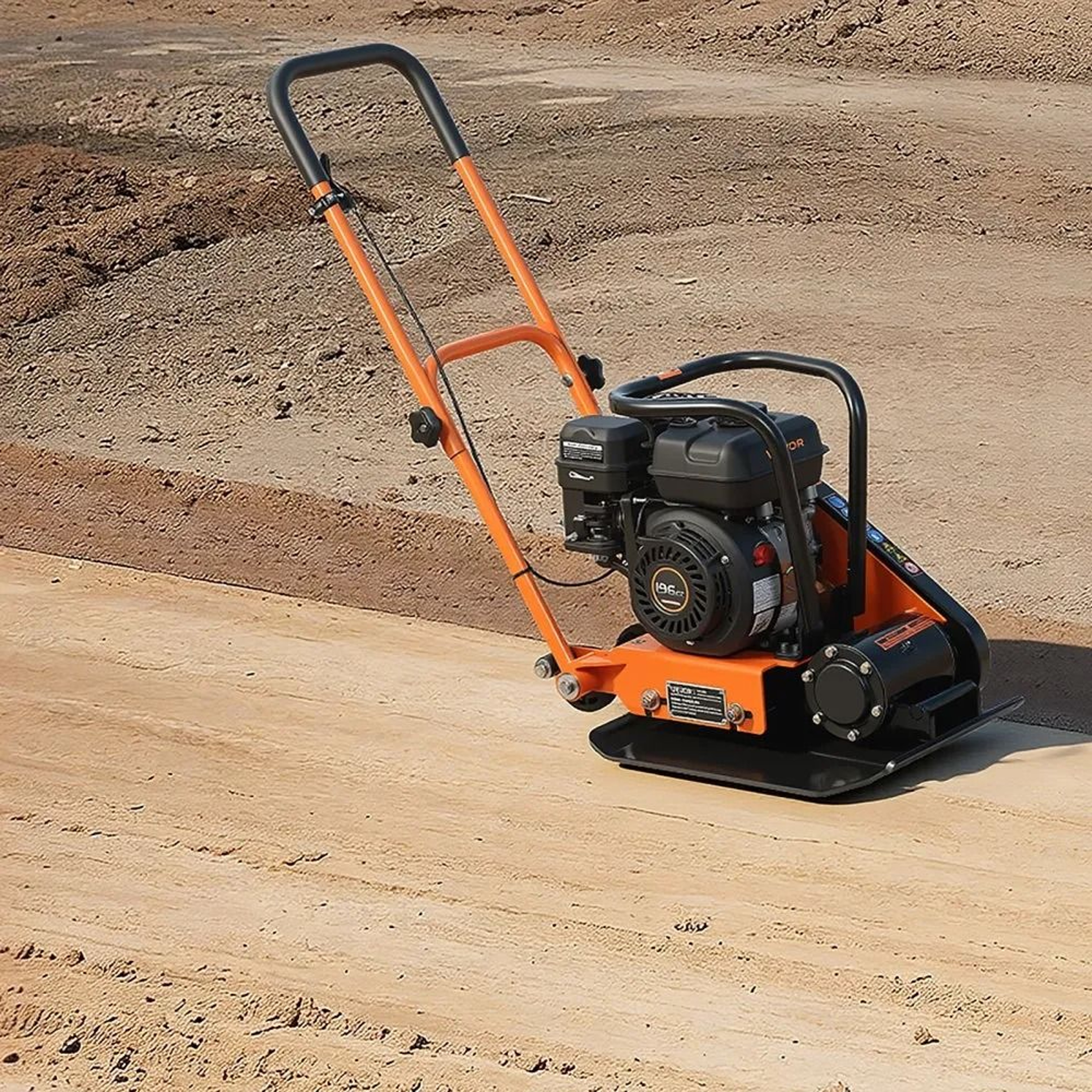 Plate Compactor 65HP Gas Powered Vibrating Ground Rammer For Soil Asphalt Pavers 6