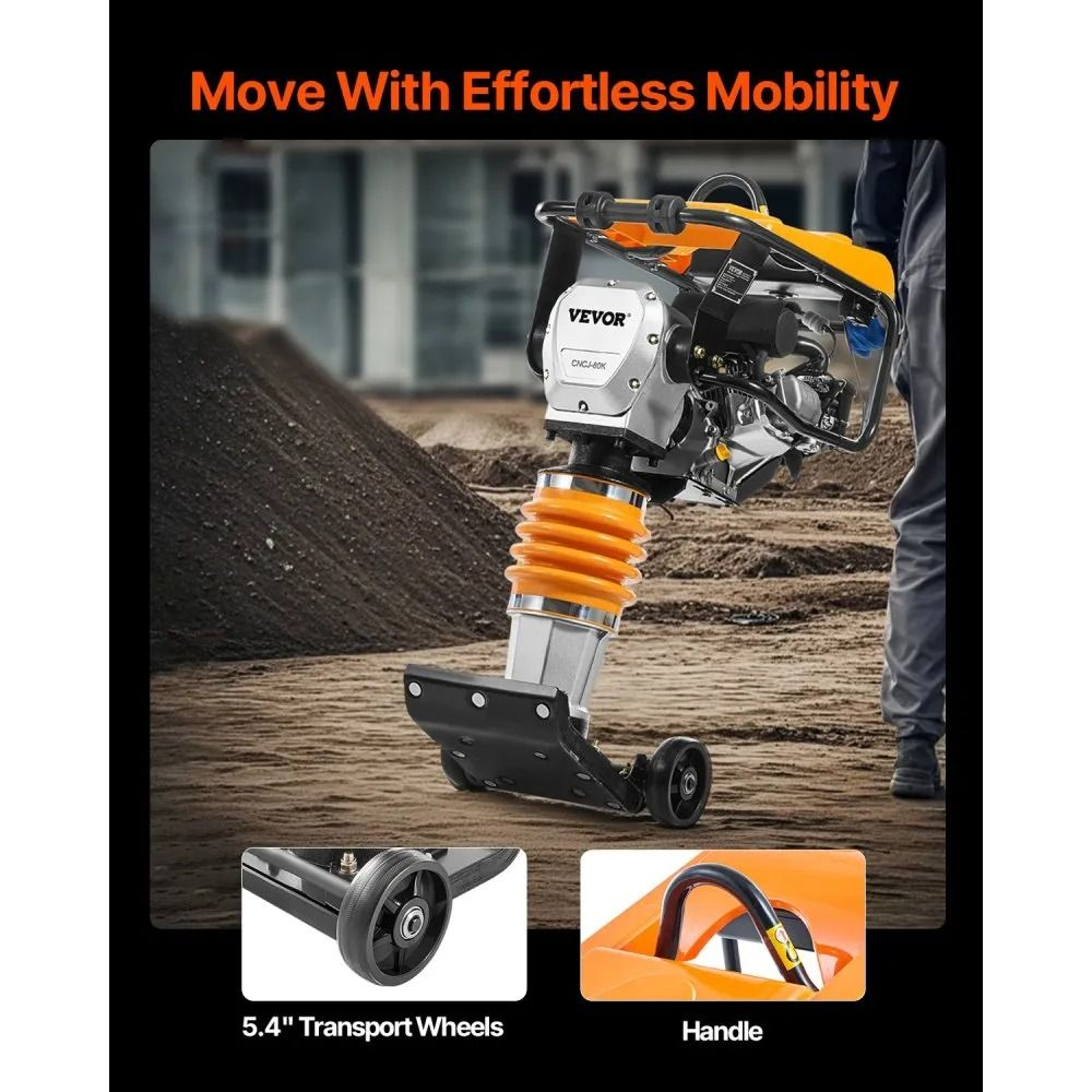 Jumping Jack Compactor 65 HP Vibratory Rammer For Soil And Foundation Work 2