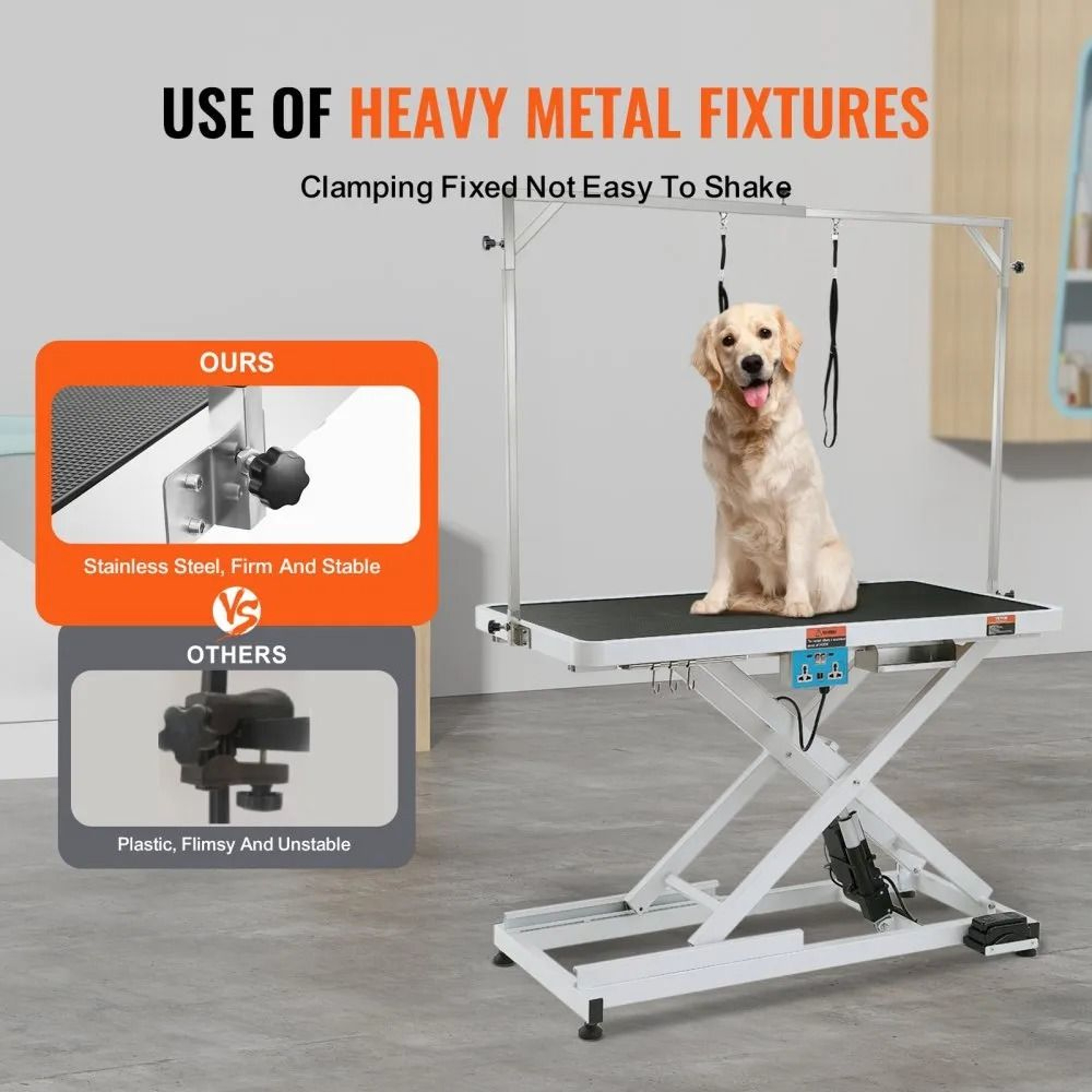 50 Inch Electric Dog Grooming Table Heavy Duty Adjustable Pet Grooming Station 5