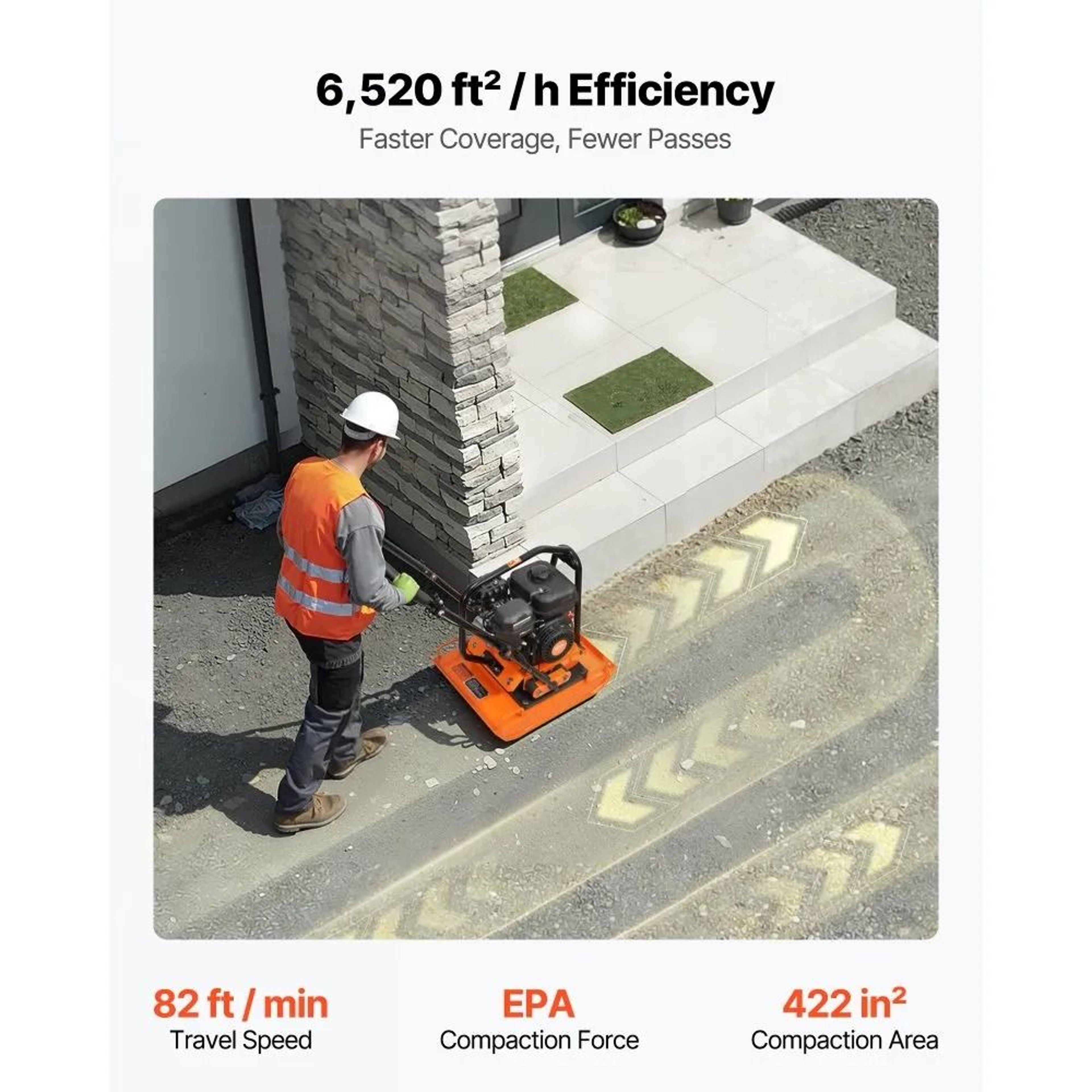 Plate Compactor 7HP Gas Powered Ground Rammer For Soil Asphalt Pavers 4