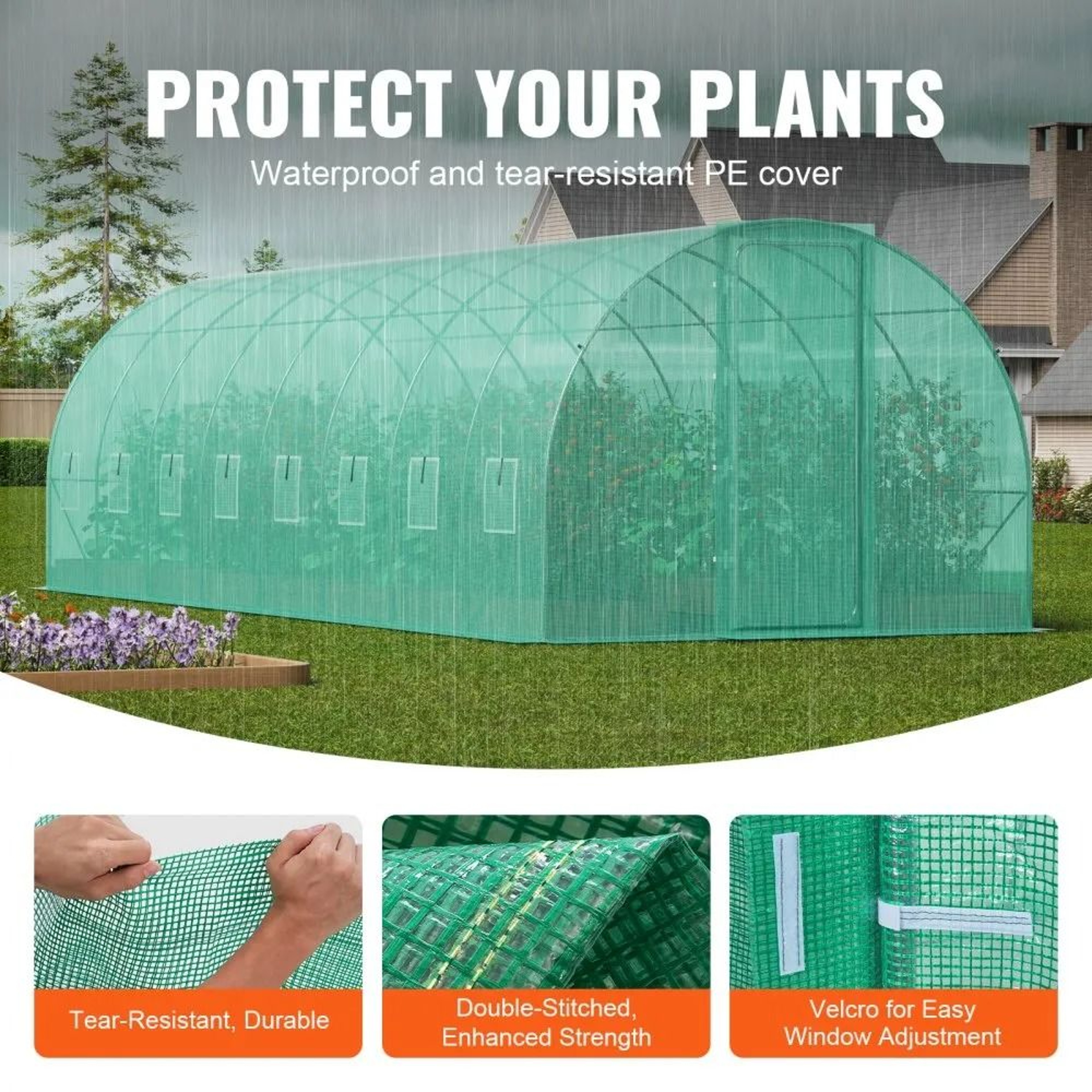 Walk In Tunnel Greenhouse 27x9ft Heavy Duty Hoop House With Galvanized Frame 1