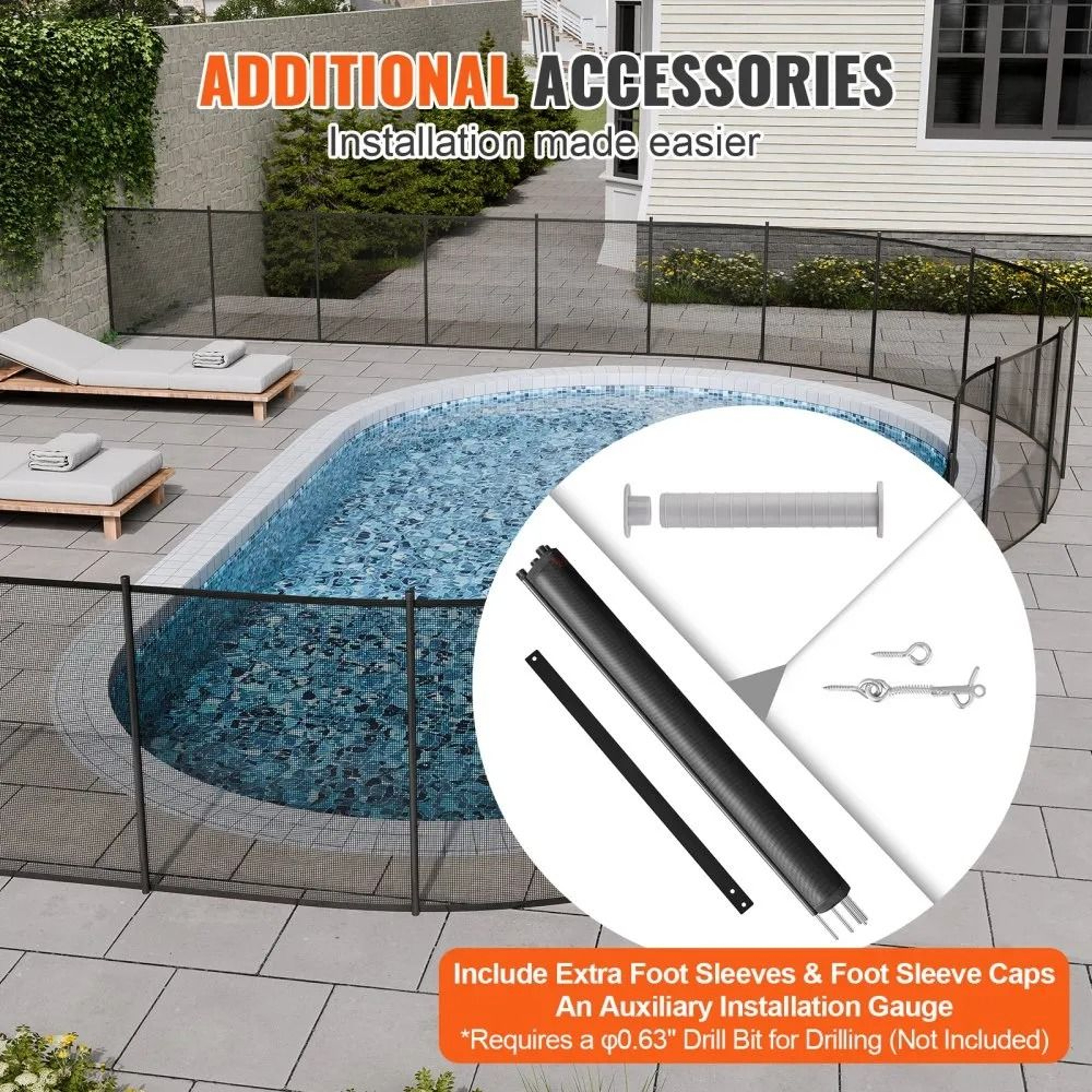 4 X 108 FT Pool Safety Fence Removable Mesh Fence For Inground Pools 4
