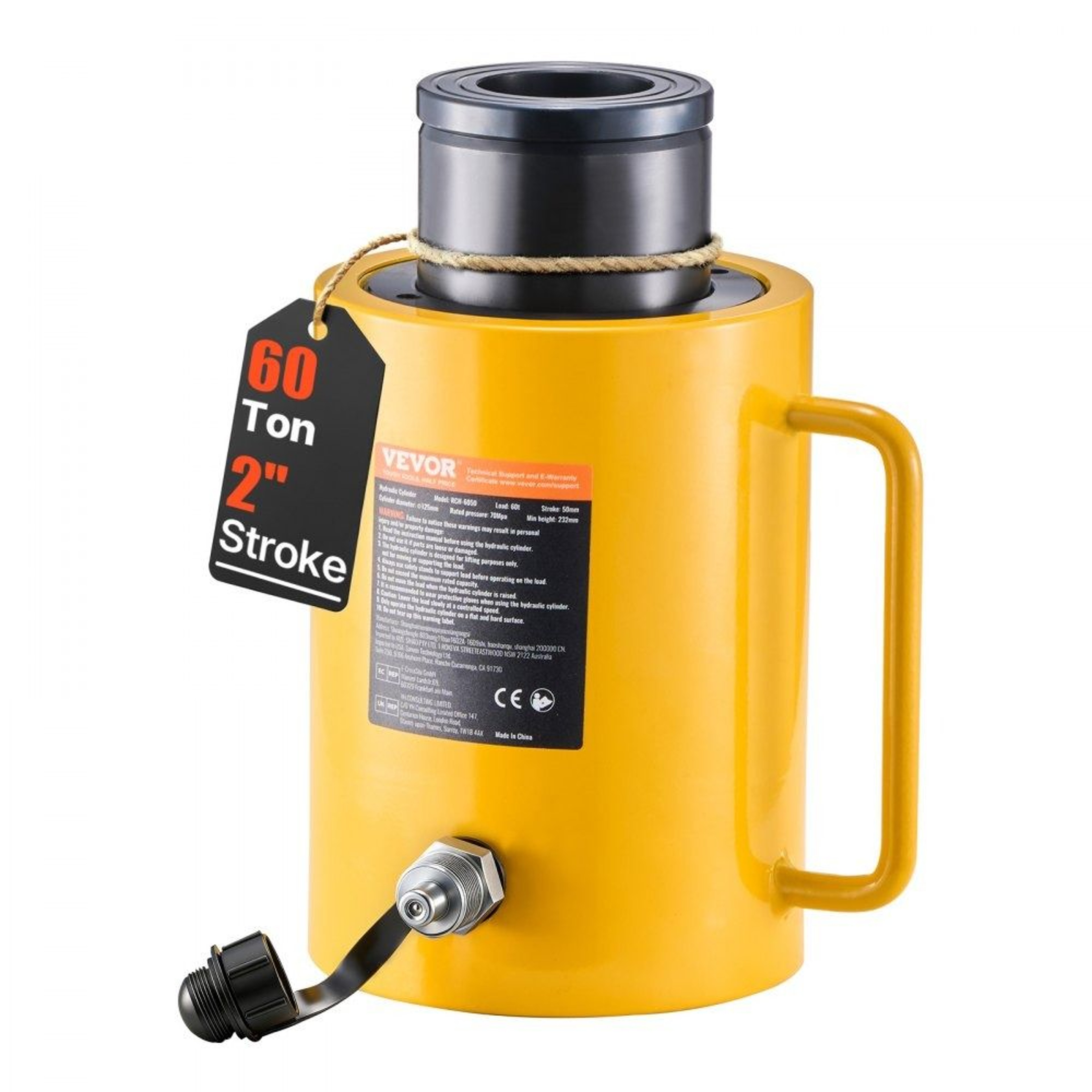 60 Ton Hollow Hydraulic Cylinder Jack With 2 Inch Stroke 0