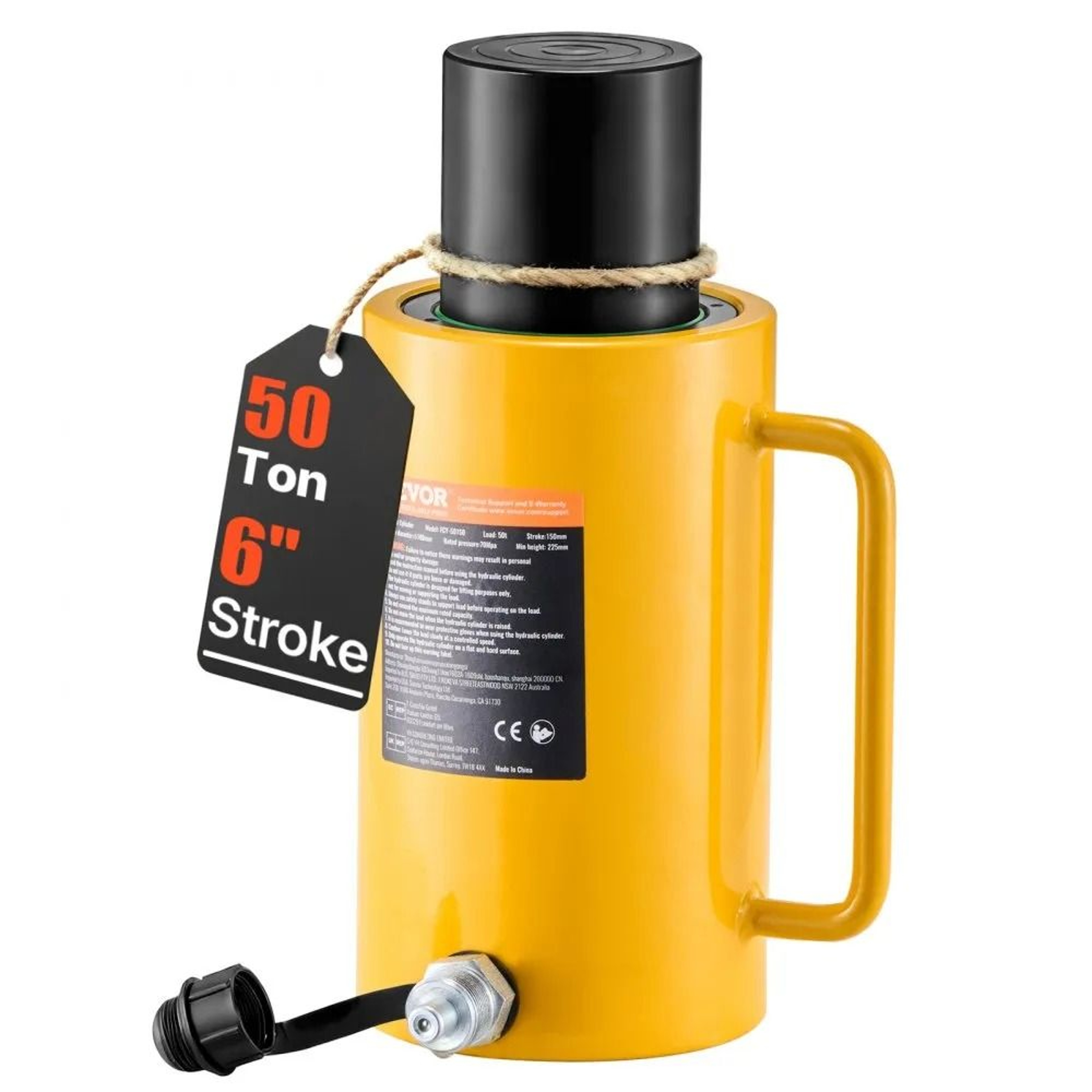 50 Ton Hydraulic Cylinder Jack 6 Inch Stroke Single Acting Ram 0