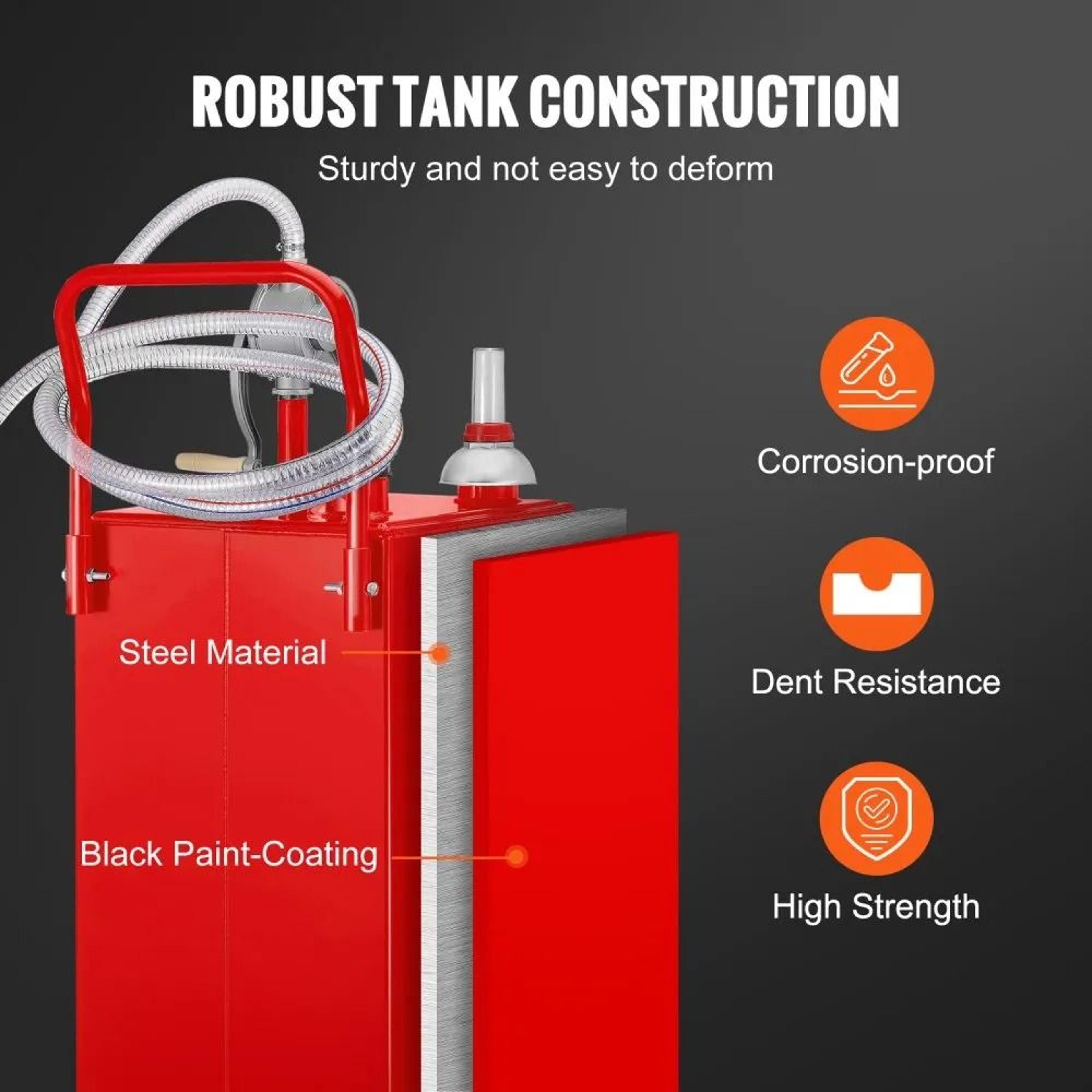 30 Gallon Portable Fuel Caddy With Manual Pump For Gas Diesel Storage 3
