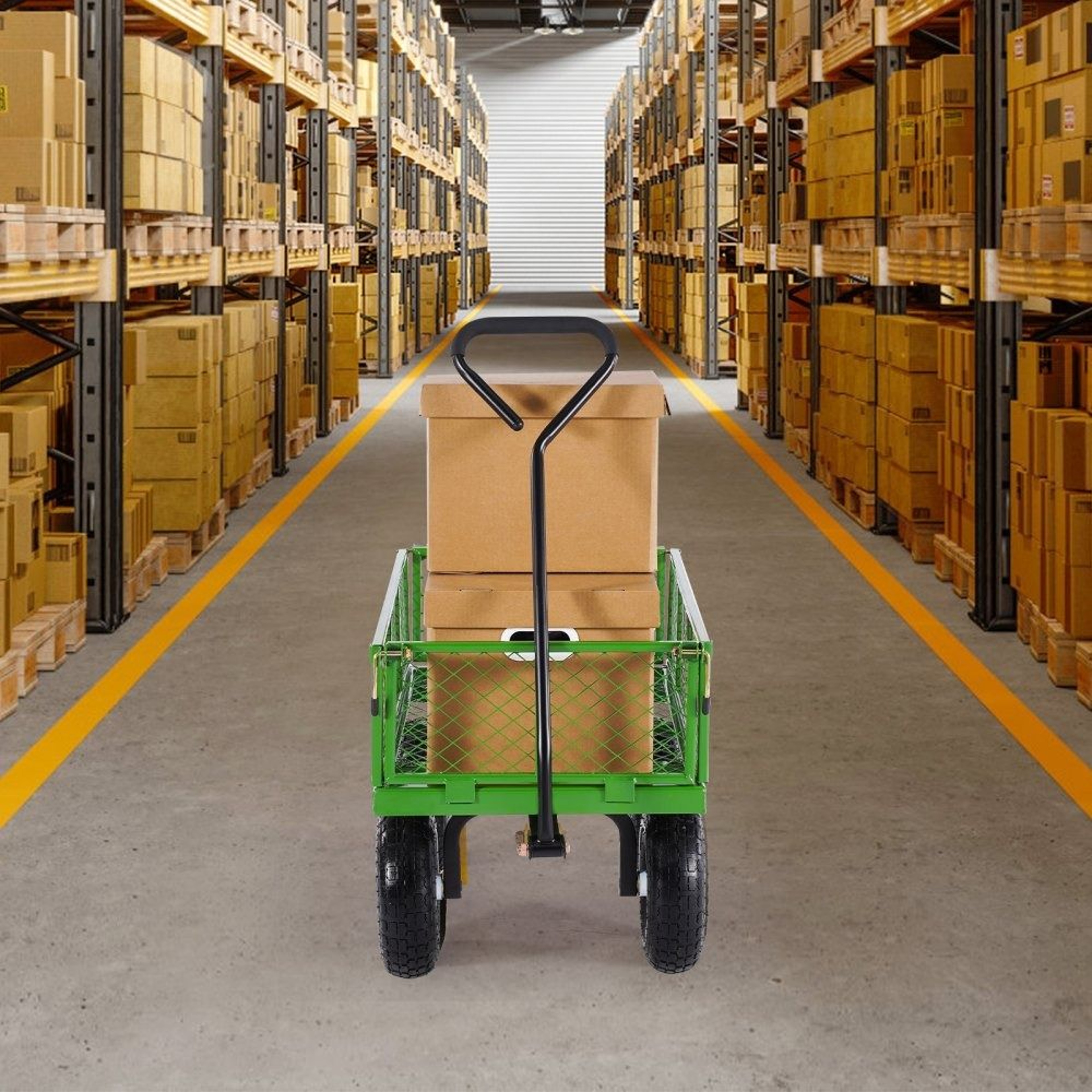 680lb Heavy Duty Steel Garden Cart Wagon With Removable Sides And 10 Inch Tires 6