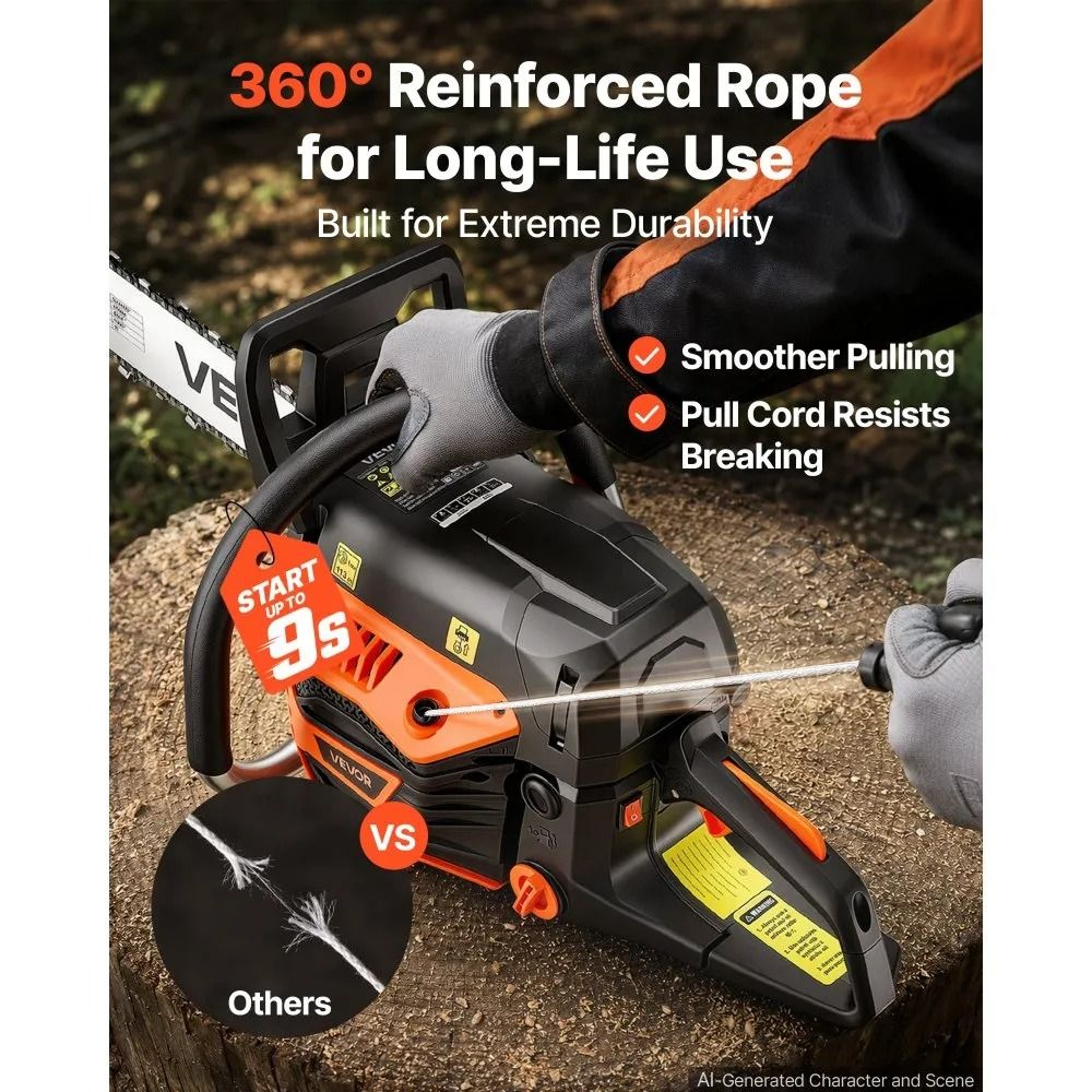 16 Inch 40CC Gas Powered Chainsaw For Fast Wood Cutting And Tree Trimming 1