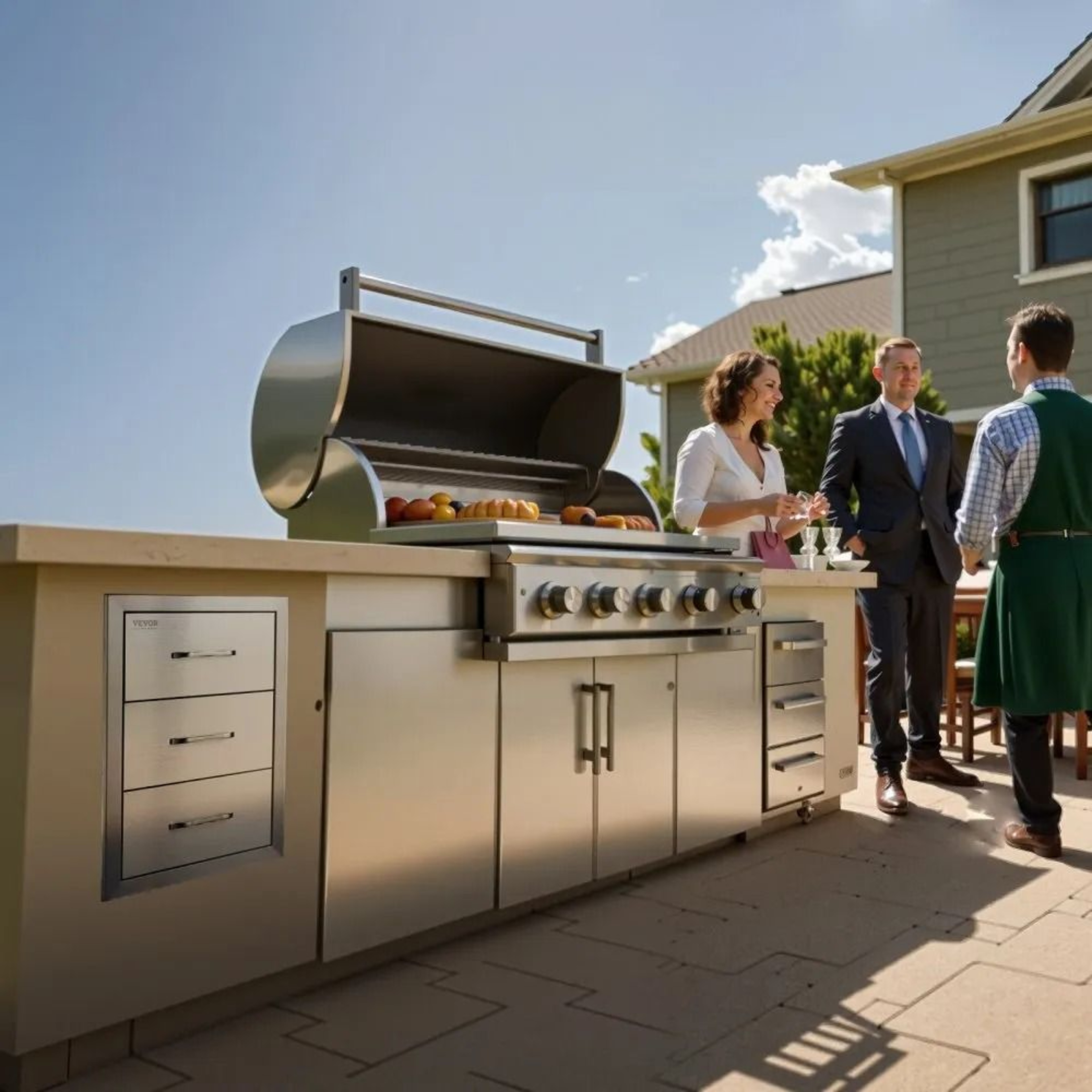 Outdoor Kitchen Drawers 16 Inch Stainless Steel BBQ Island Storage Drawer 6