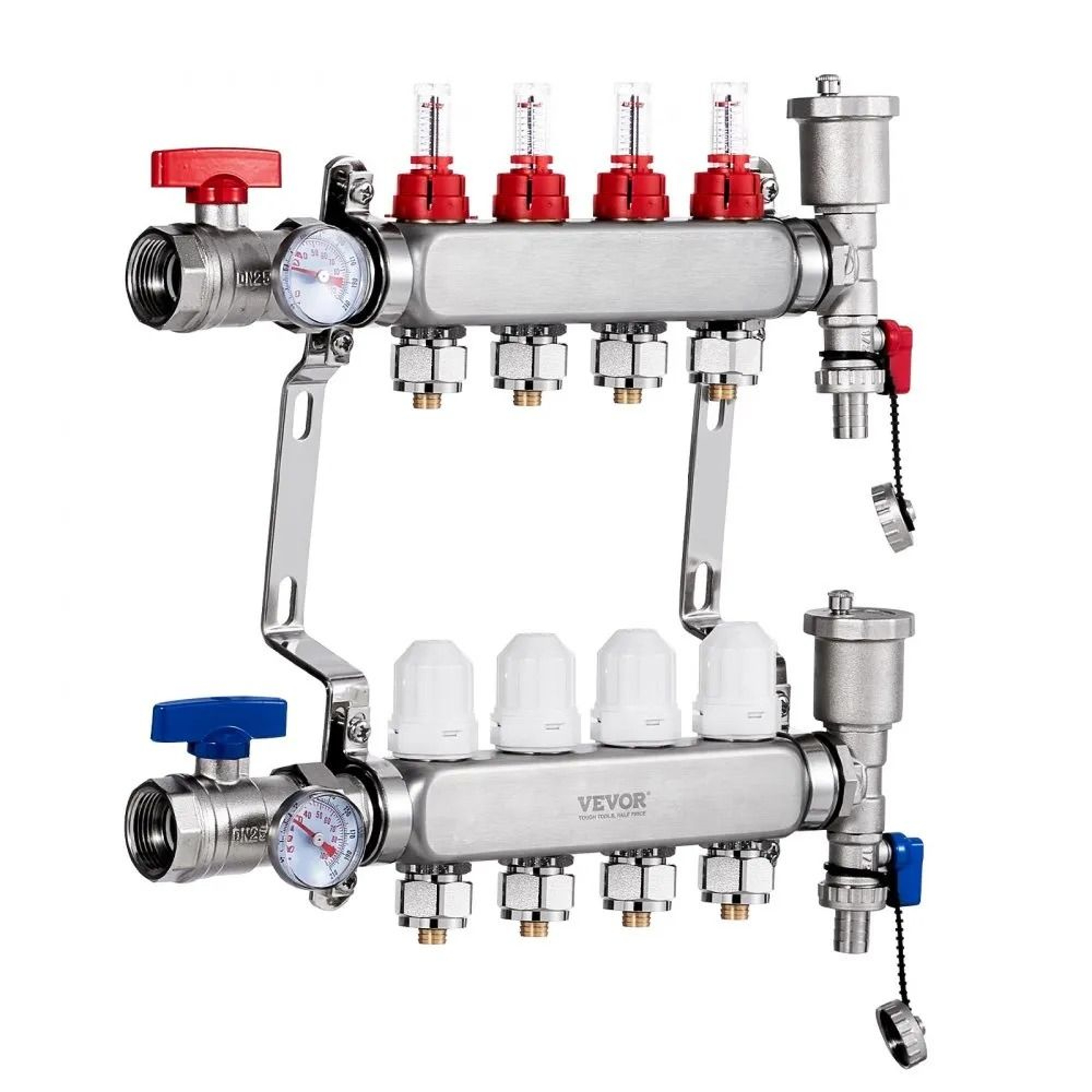 4 Branch Radiant Heat Manifold For 12 Inch PEX Floor Heating Systems 0