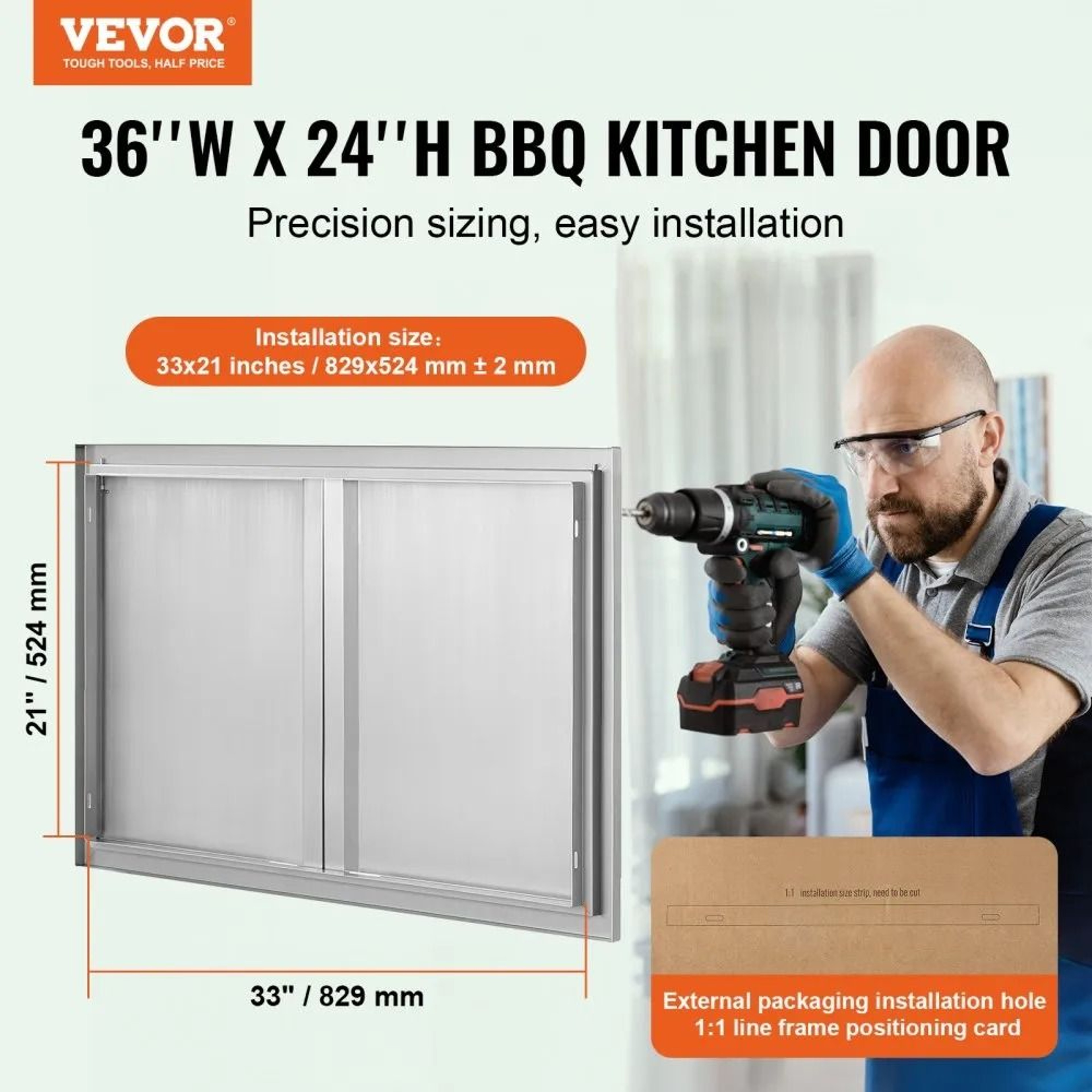 36x24 Inch Stainless Steel BBQ Access Door For Outdoor Kitchen Cabinets 1
