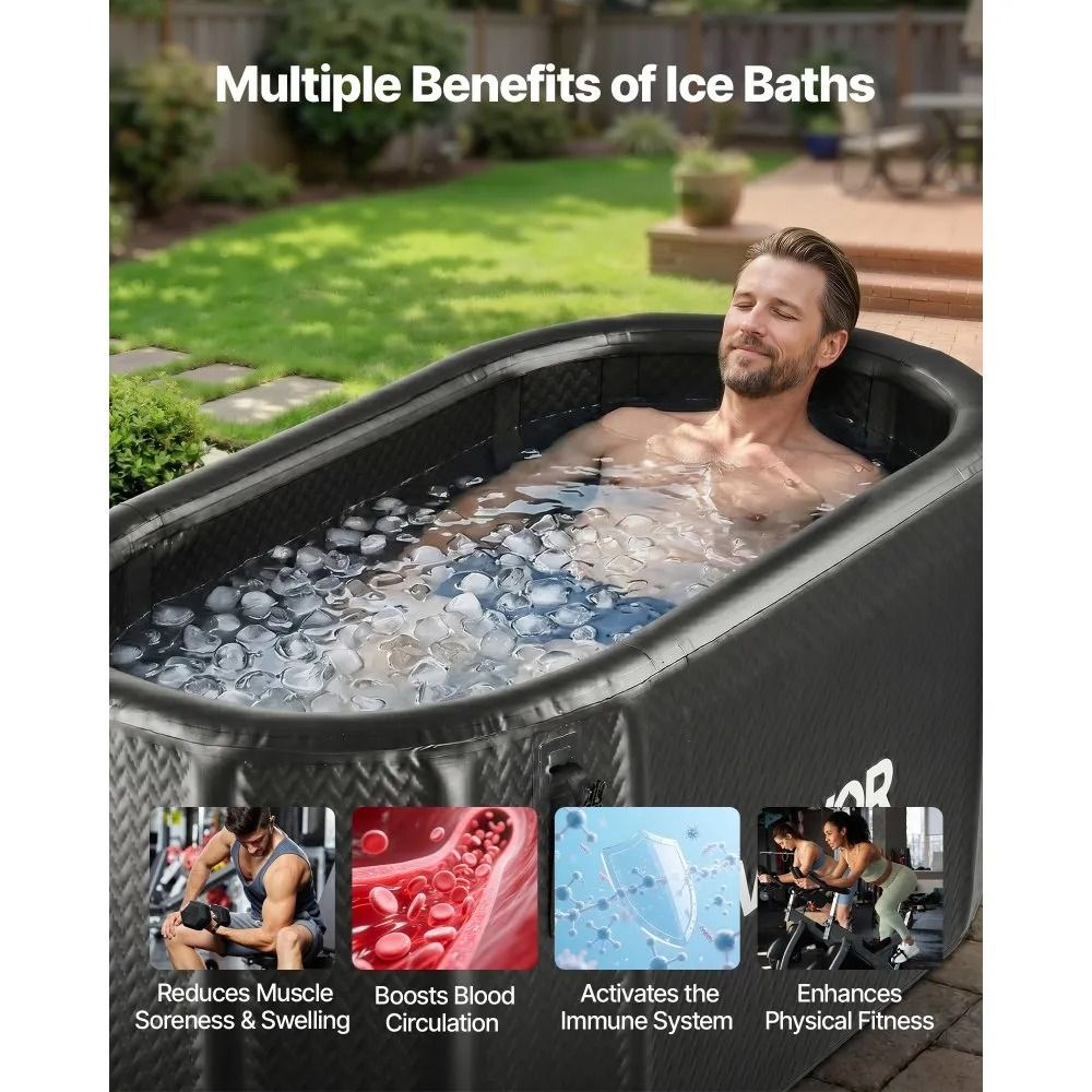 216 Gallon Cold Plunge Tub Inflatable Ice Bath For Recovery 2