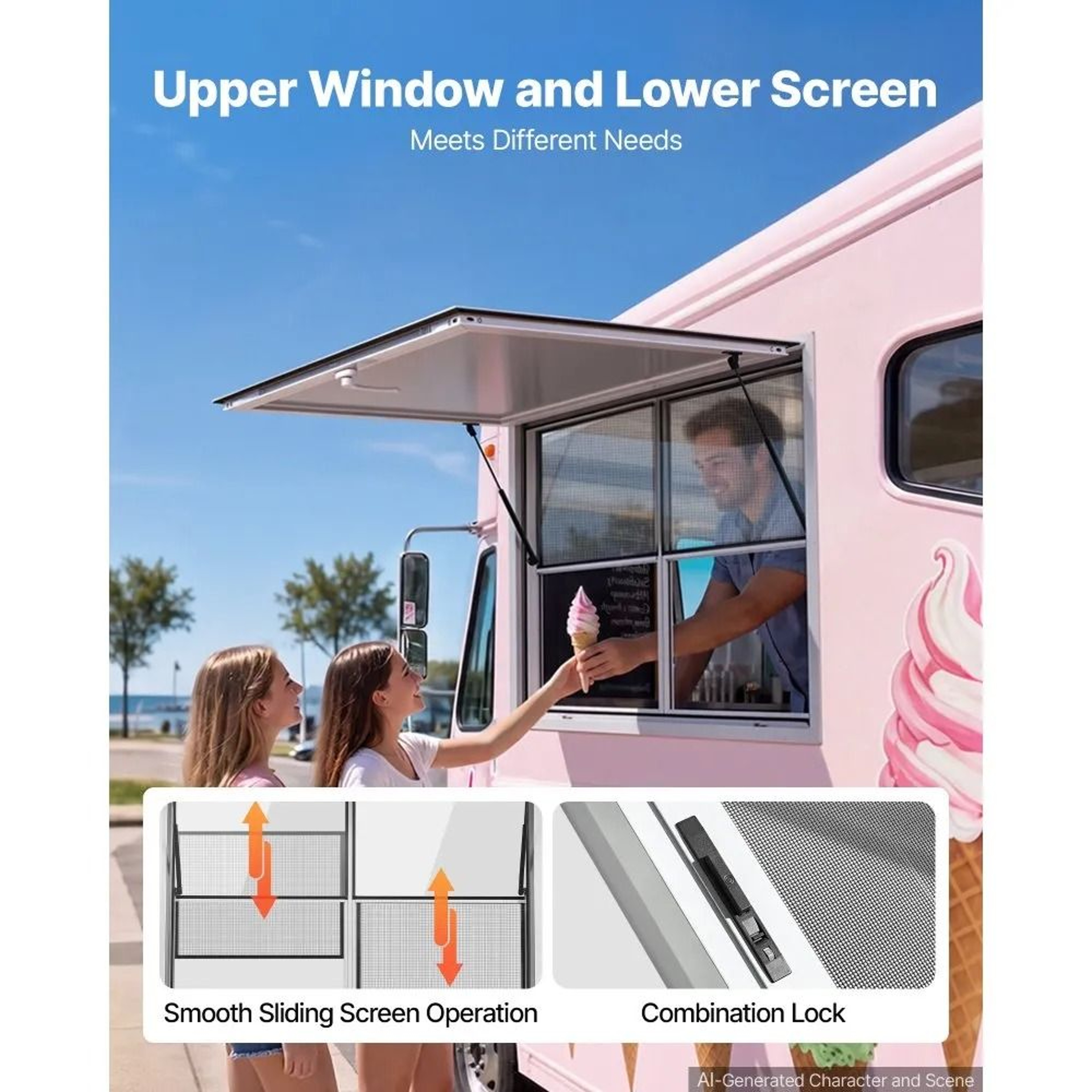 48x36 In Concession Window Aluminum Service Window For Food Trucks 1
