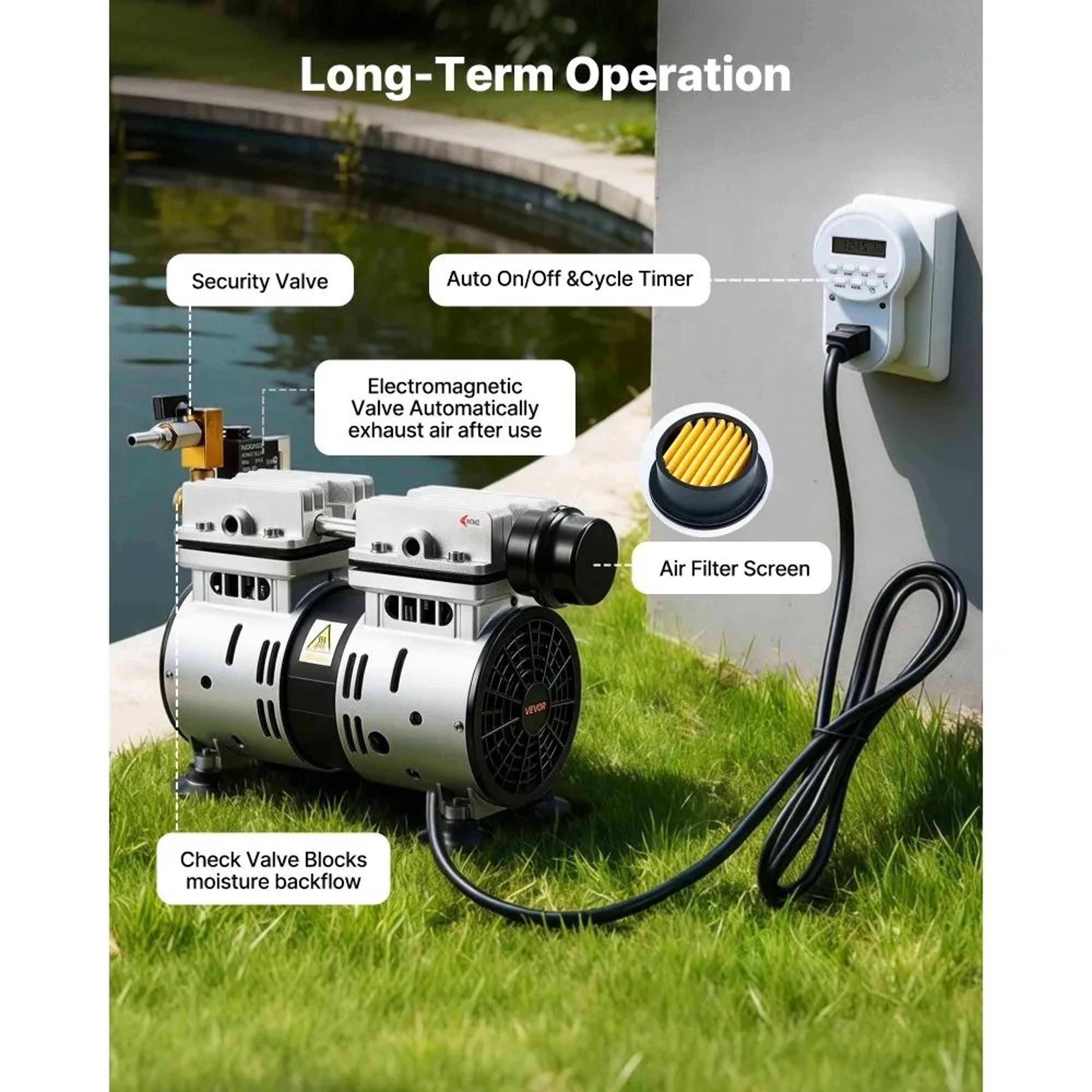 Pond Aerator 52 CFM Oxygen Circulation System For Large Ponds And Lakes 2