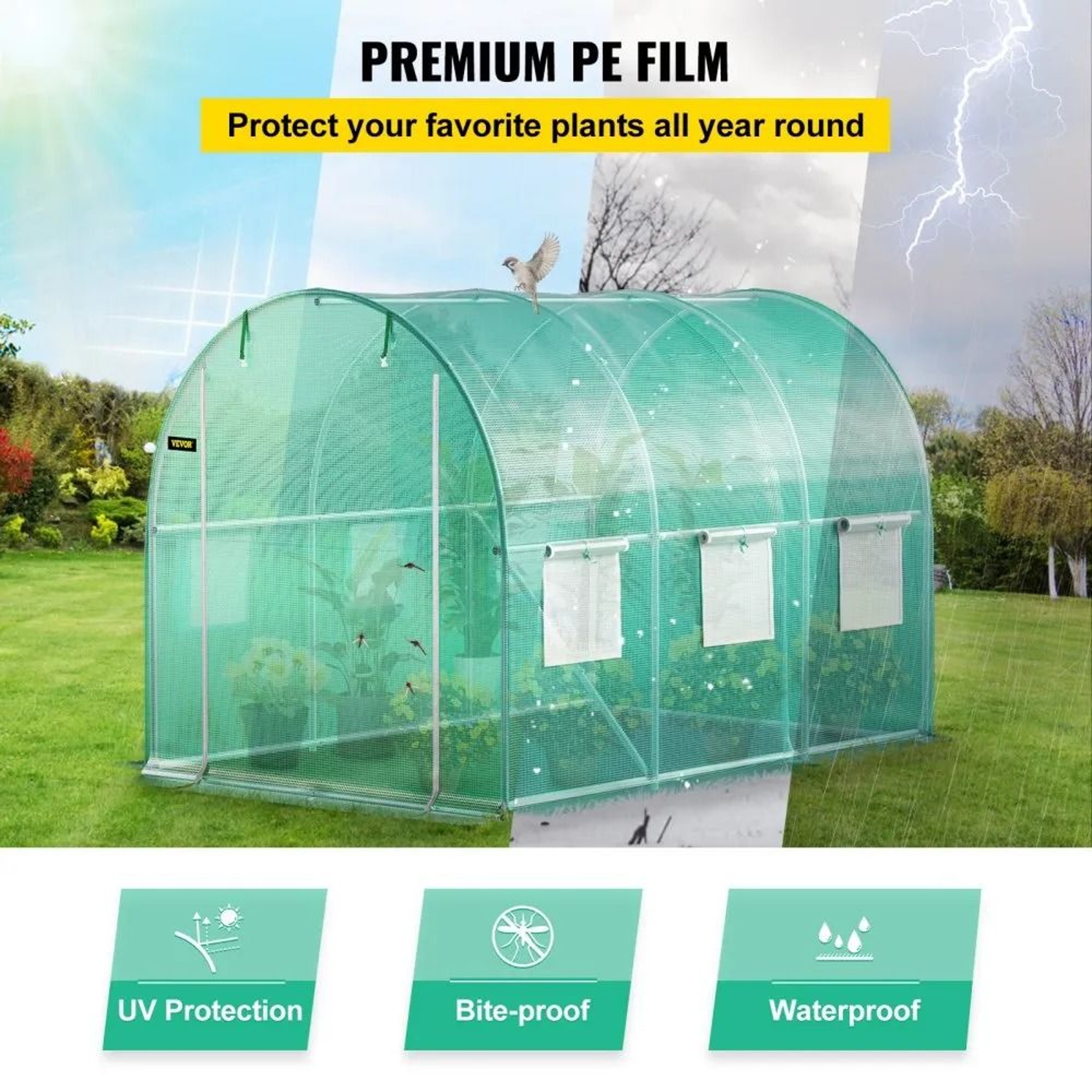 Walk In Tunnel Greenhouse 10x7x7 Ft Waterproof Plant Growing House 4