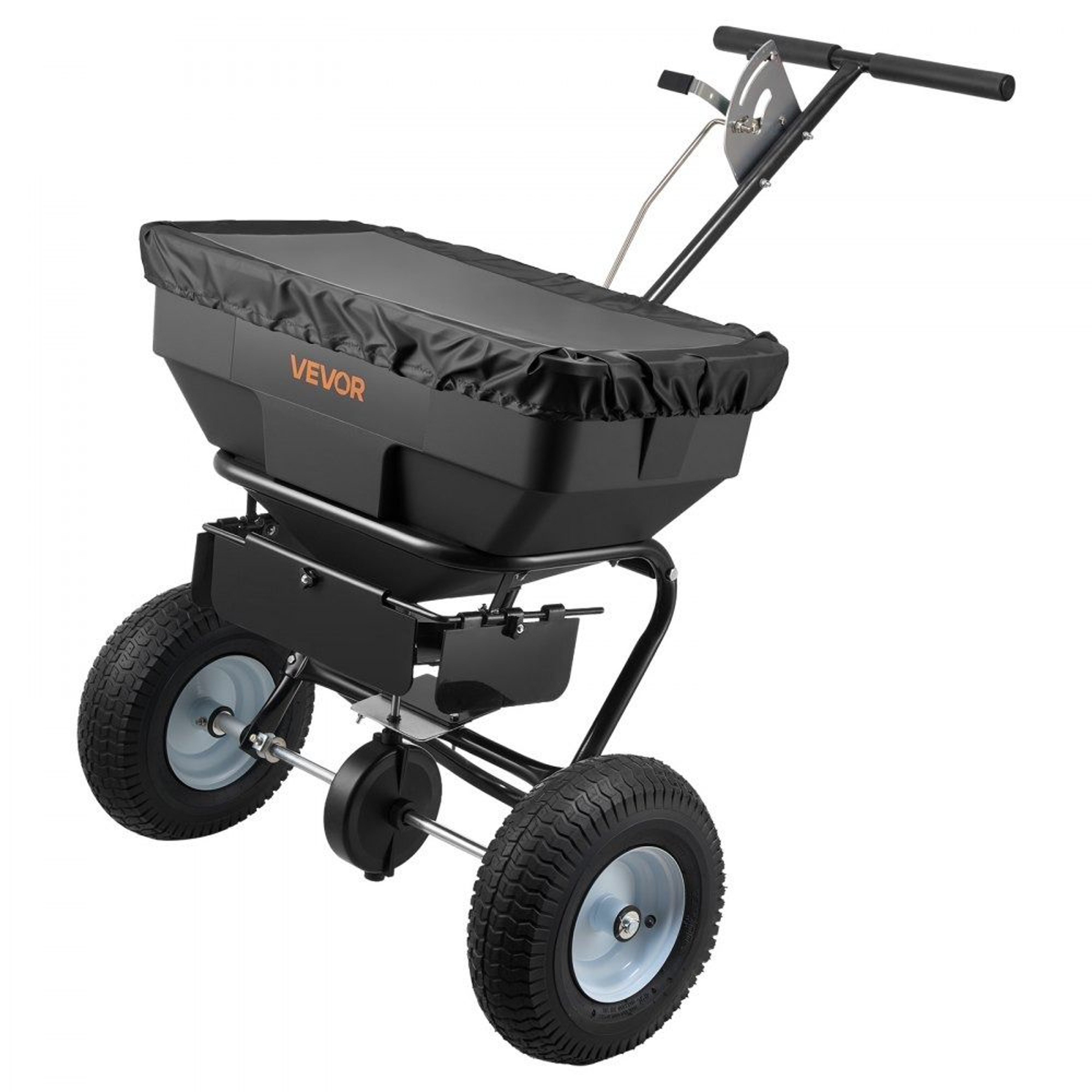 Walk Behind Spreader 130 Lbs Push Broadcast Fertilizer Spreader With Adjustable Flow Control 0