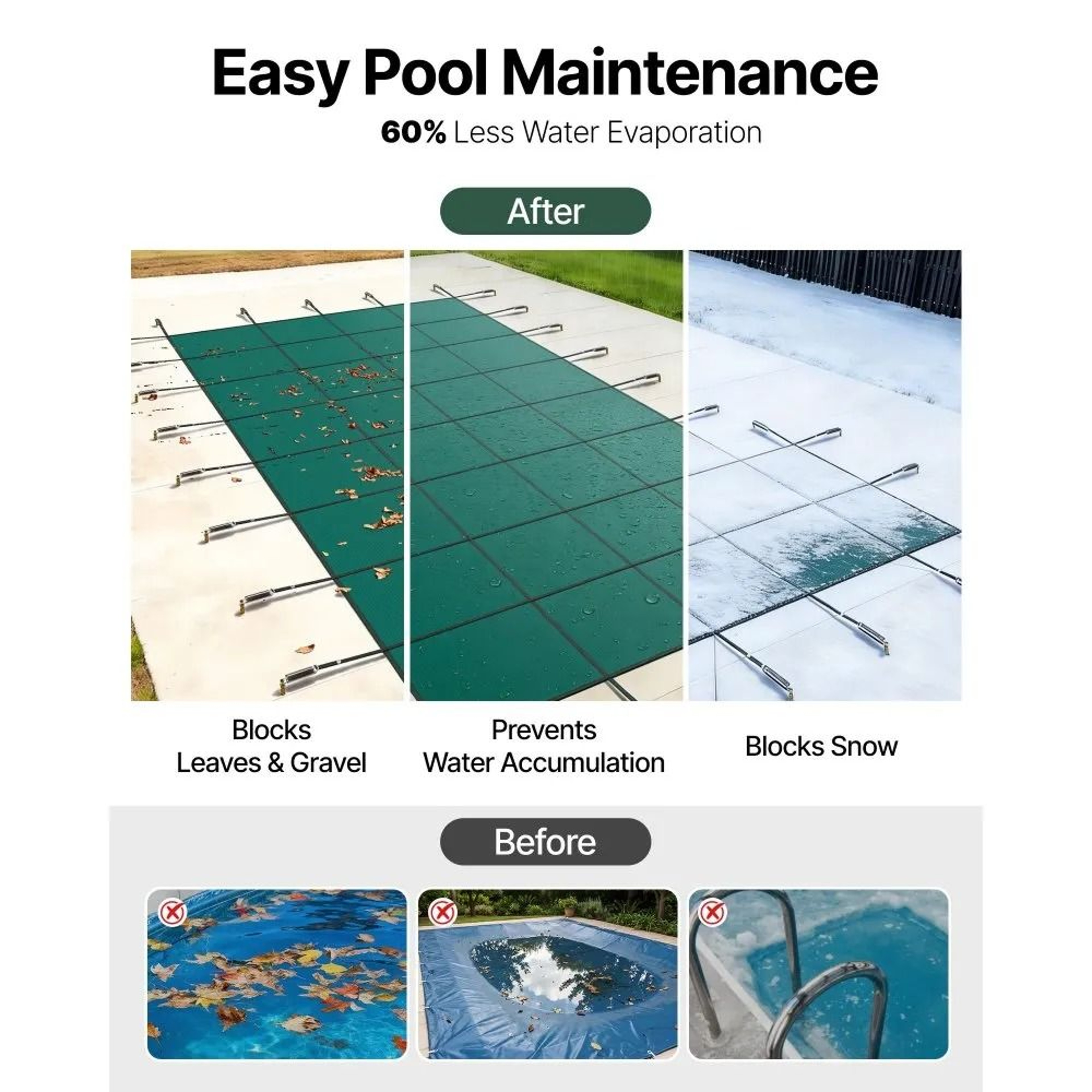 Inground Pool Safety Cover 22 X 42 Ft Winter Mesh Cover With Right Step 2