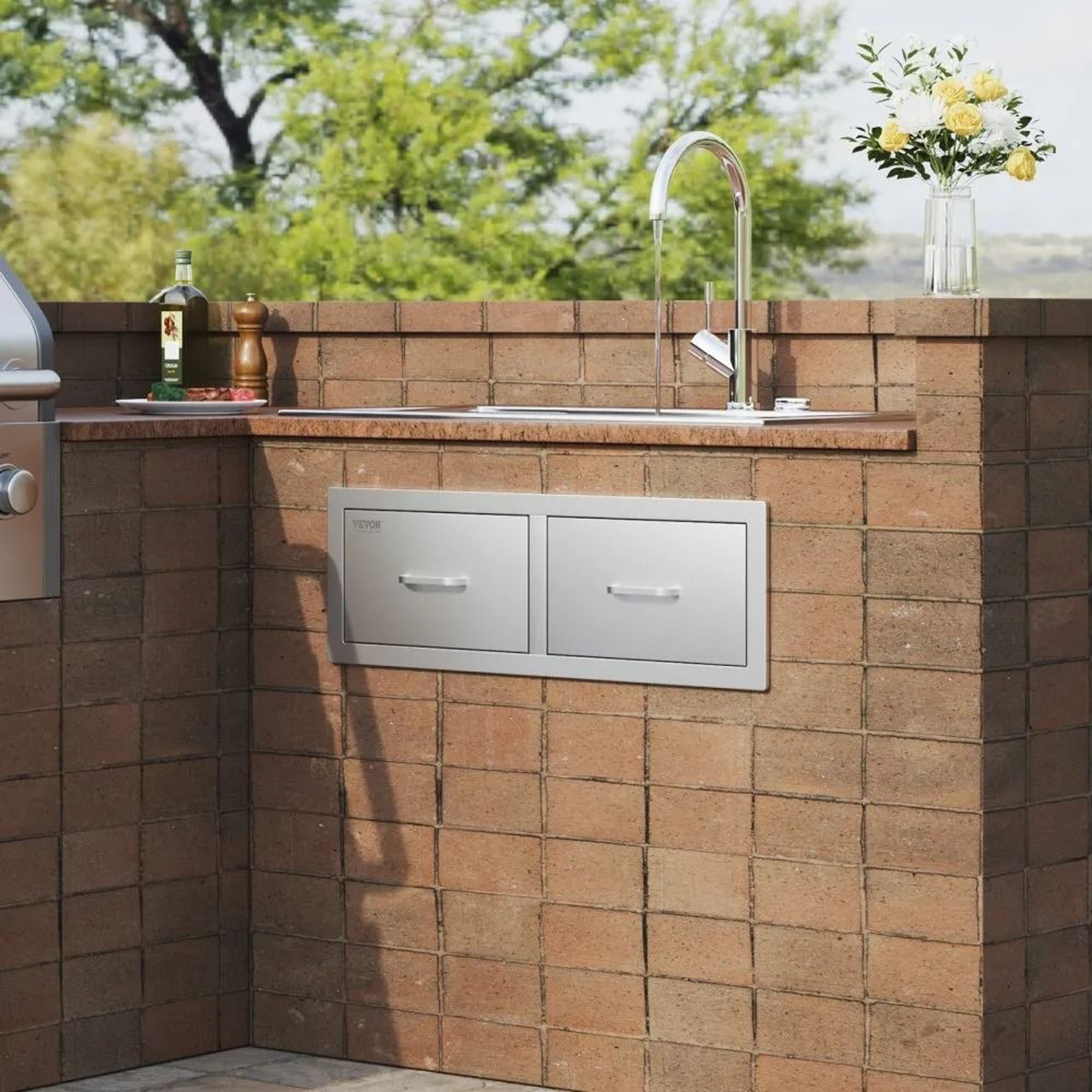 Outdoor Kitchen Drawers 30 Inch Stainless Steel BBQ Island Storage Drawer 6