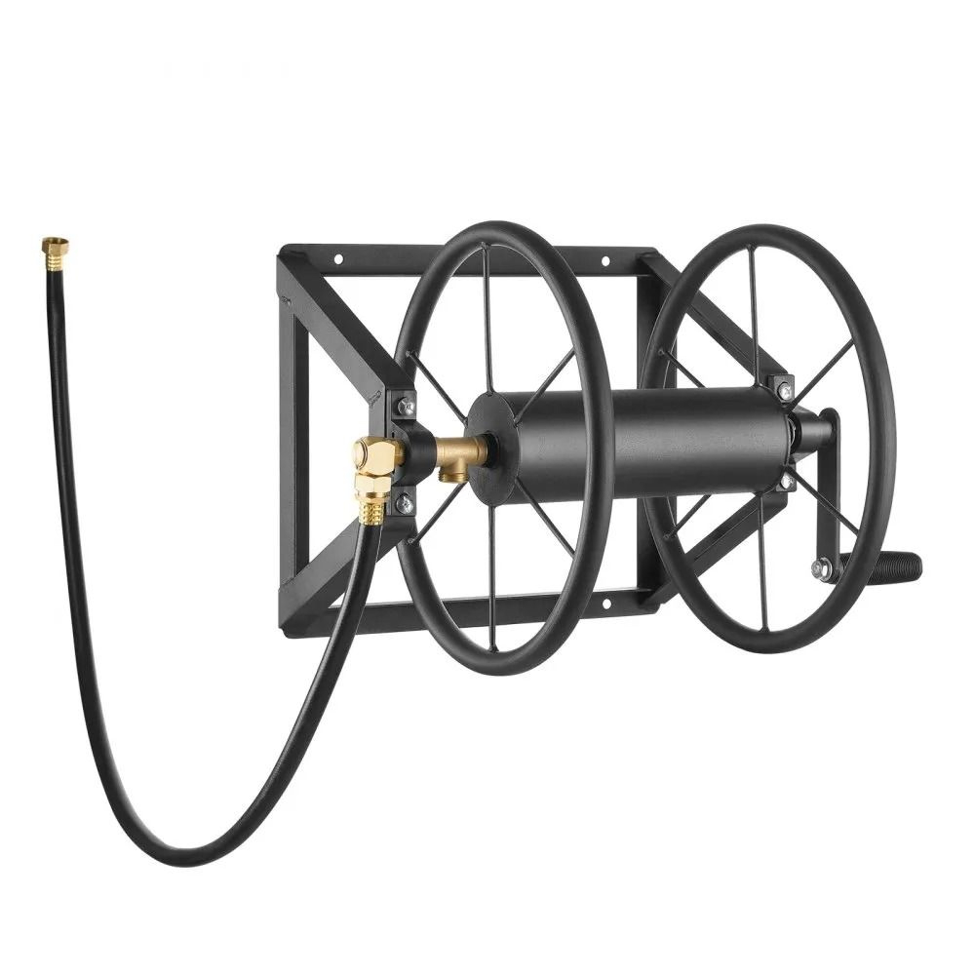 Wall Mounted Garden Hose Reel 200ft Heavy Duty Steel Water Hose Organizer 7