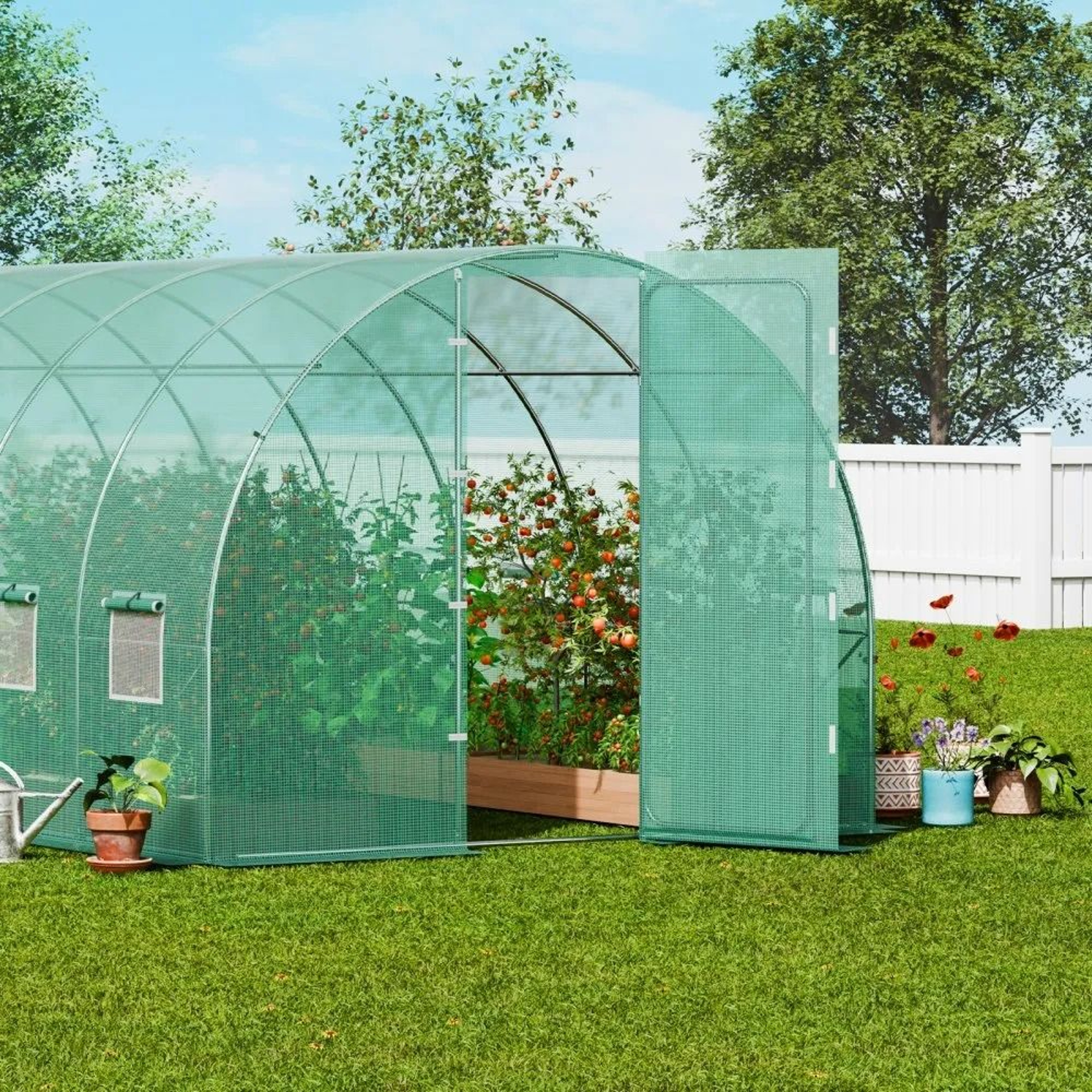 Walk In Tunnel Greenhouse 194x97ft Heavy Duty Hoop House For Year Round Gardening 1