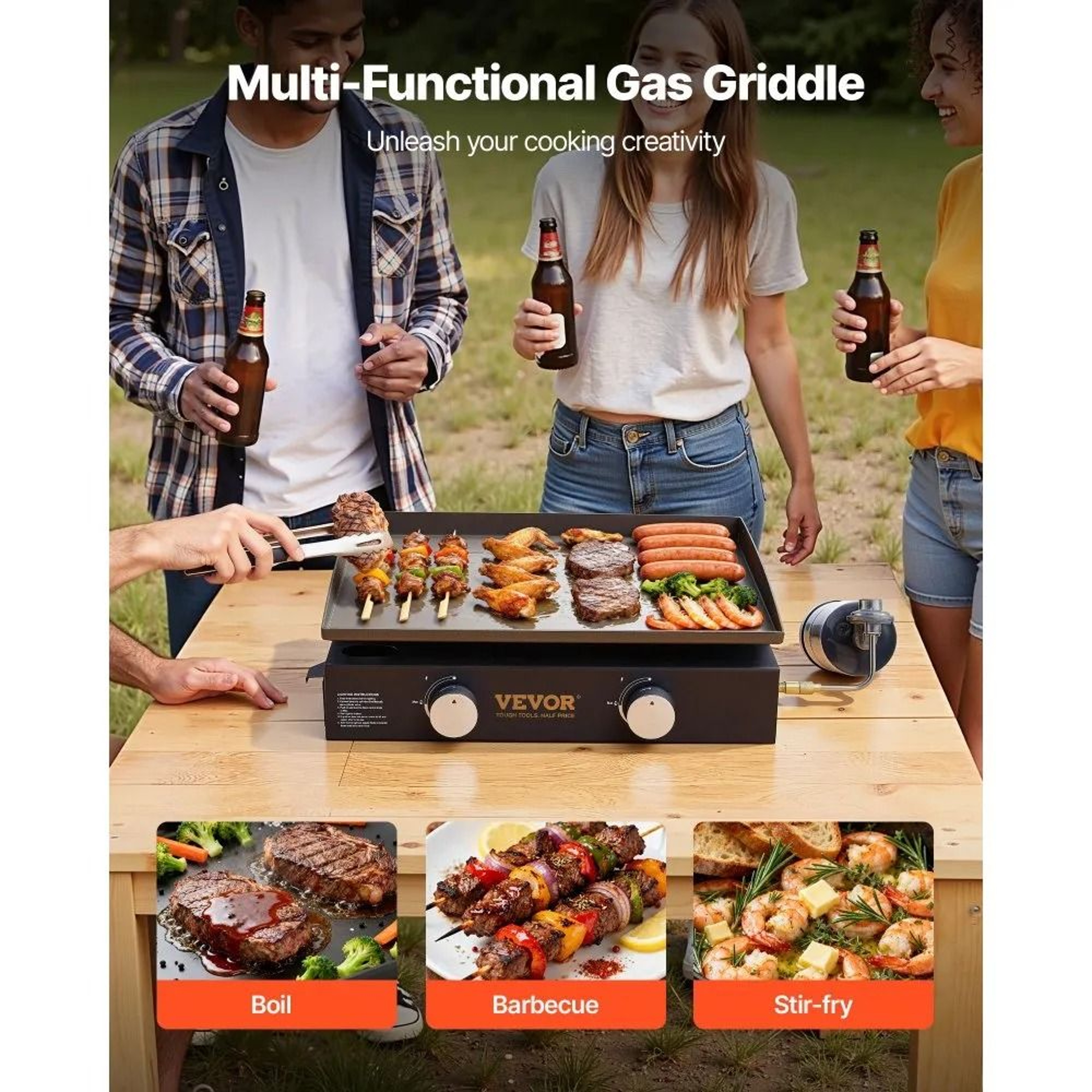 Commercial Griddle 22 Inch Flat Top Grill Countertop Gas Griddle 1