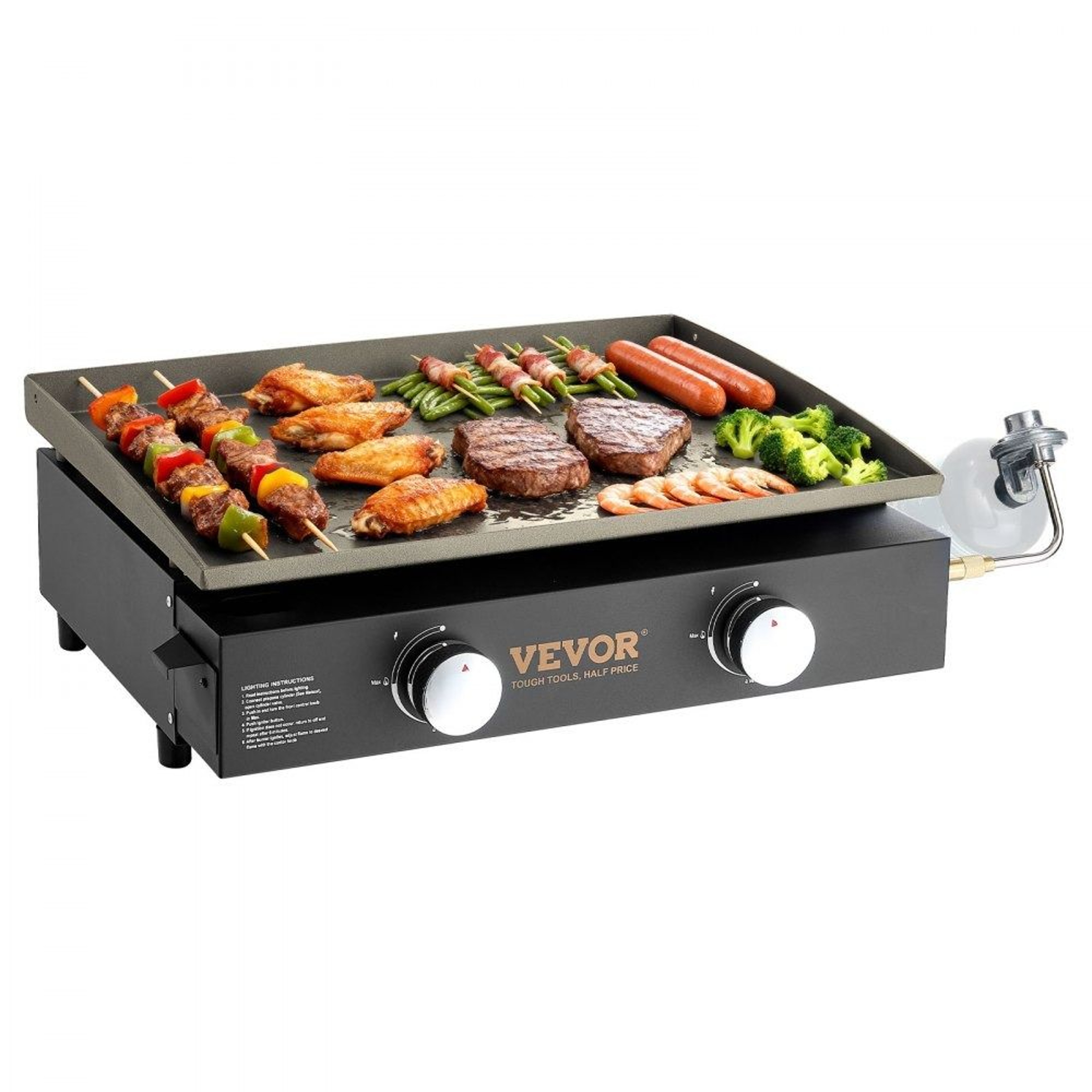 Commercial Griddle 22 Inch Flat Top Grill Countertop Gas Griddle 7