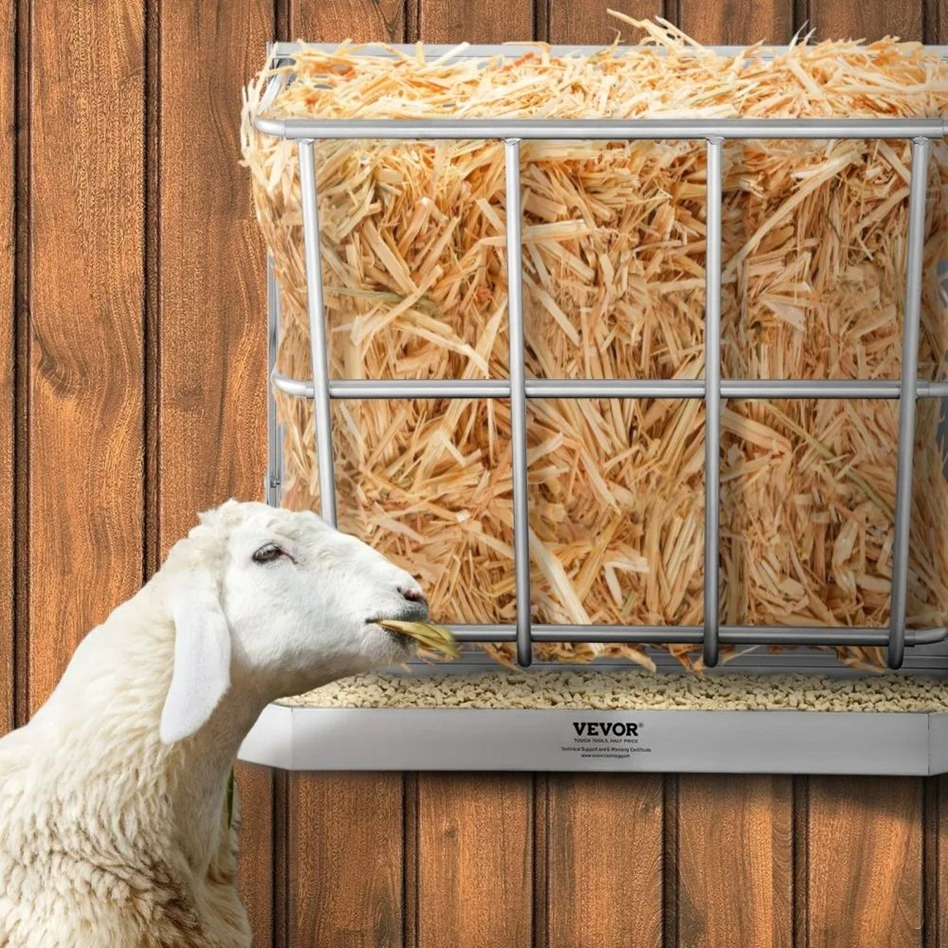 395 Gallon Goat Hay Feeder 2 In 1 Wall Mounted Hay And Grain Feeder 6