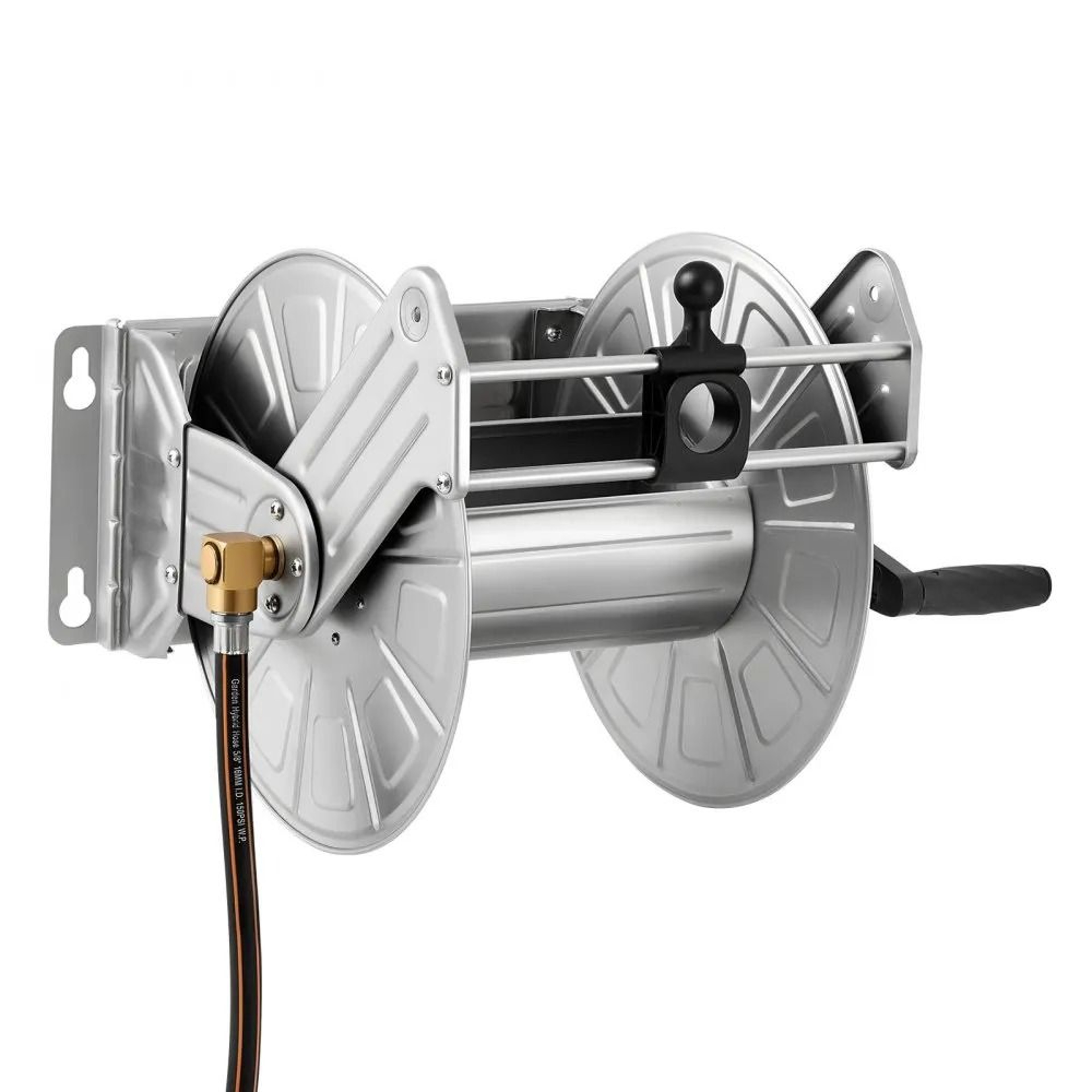 Wall Mounted Garden Hose Reel 150 Ft Heavy Duty Stainless Steel Hose Storage System 6