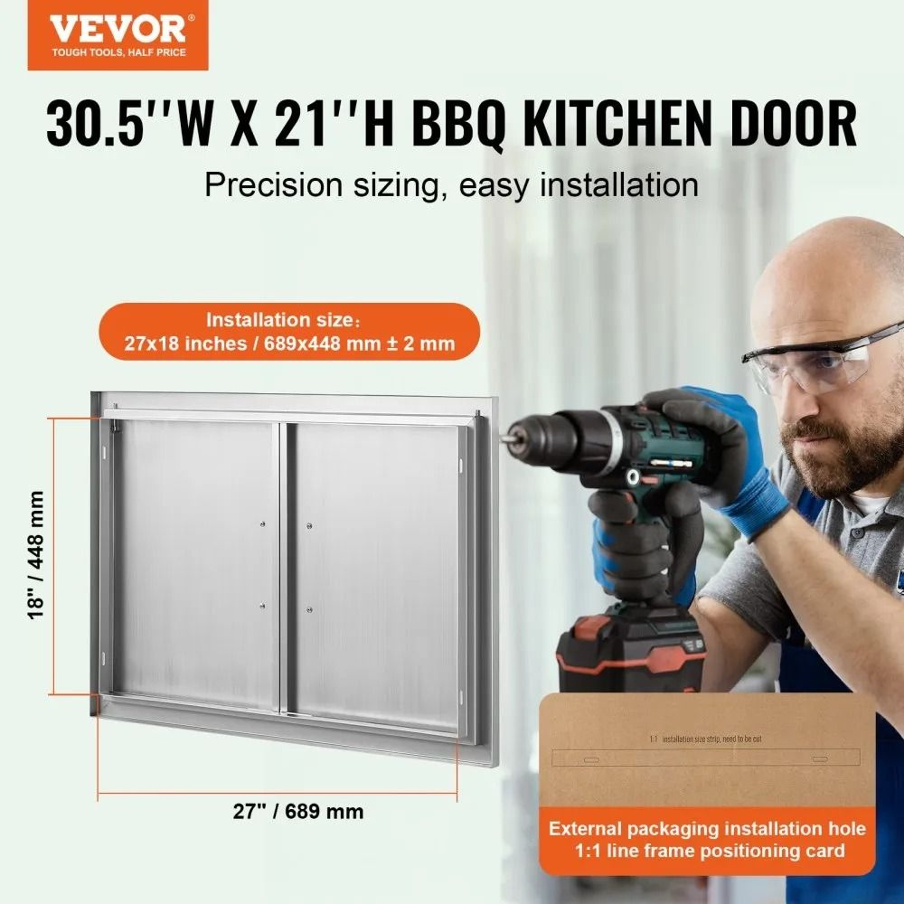 BBQ Access Door 30x21 Inch Stainless Steel Outdoor Kitchen Cabinet Door 6
