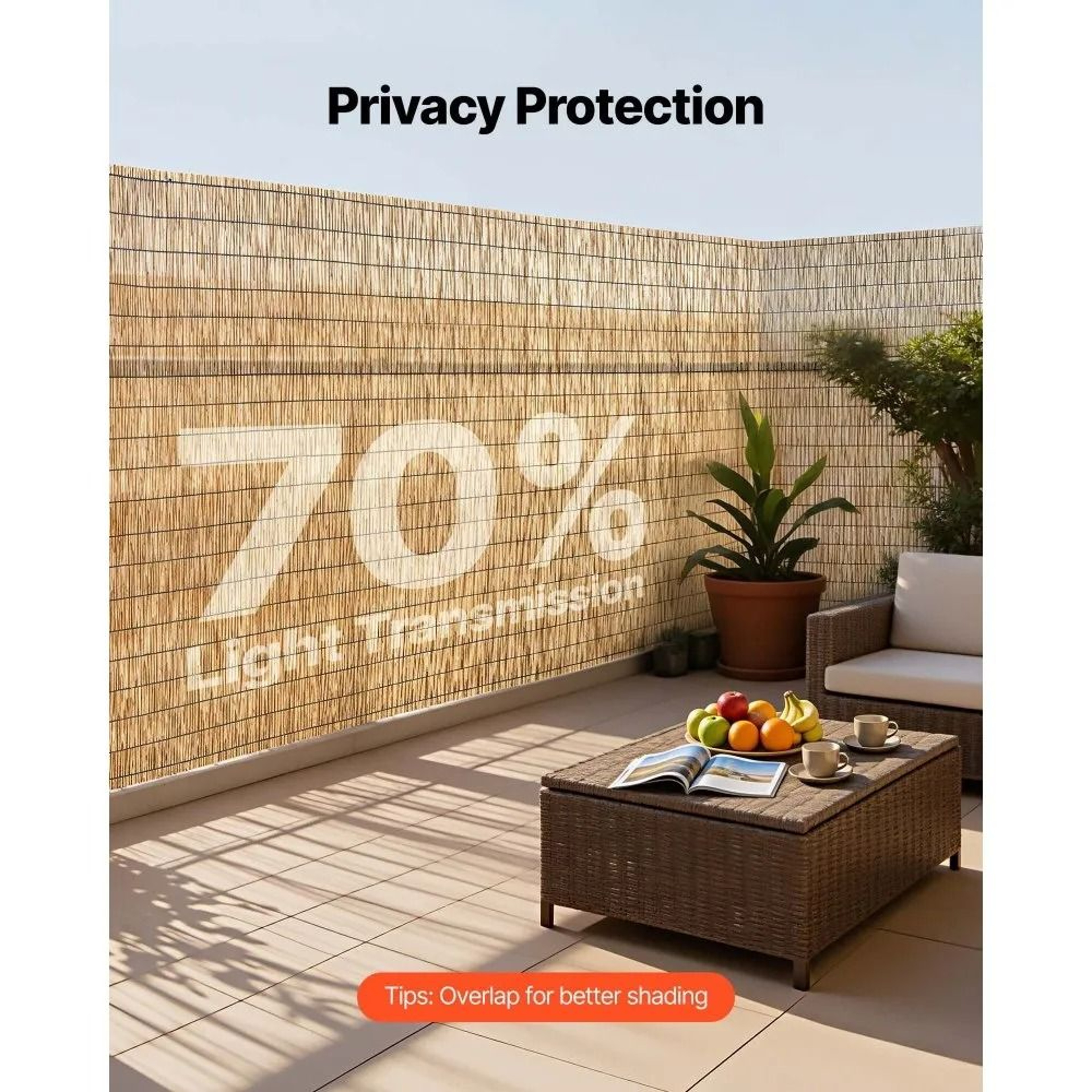 Natural Reed Privacy Fence Roll Decorative Outdoor Garden Screen 1