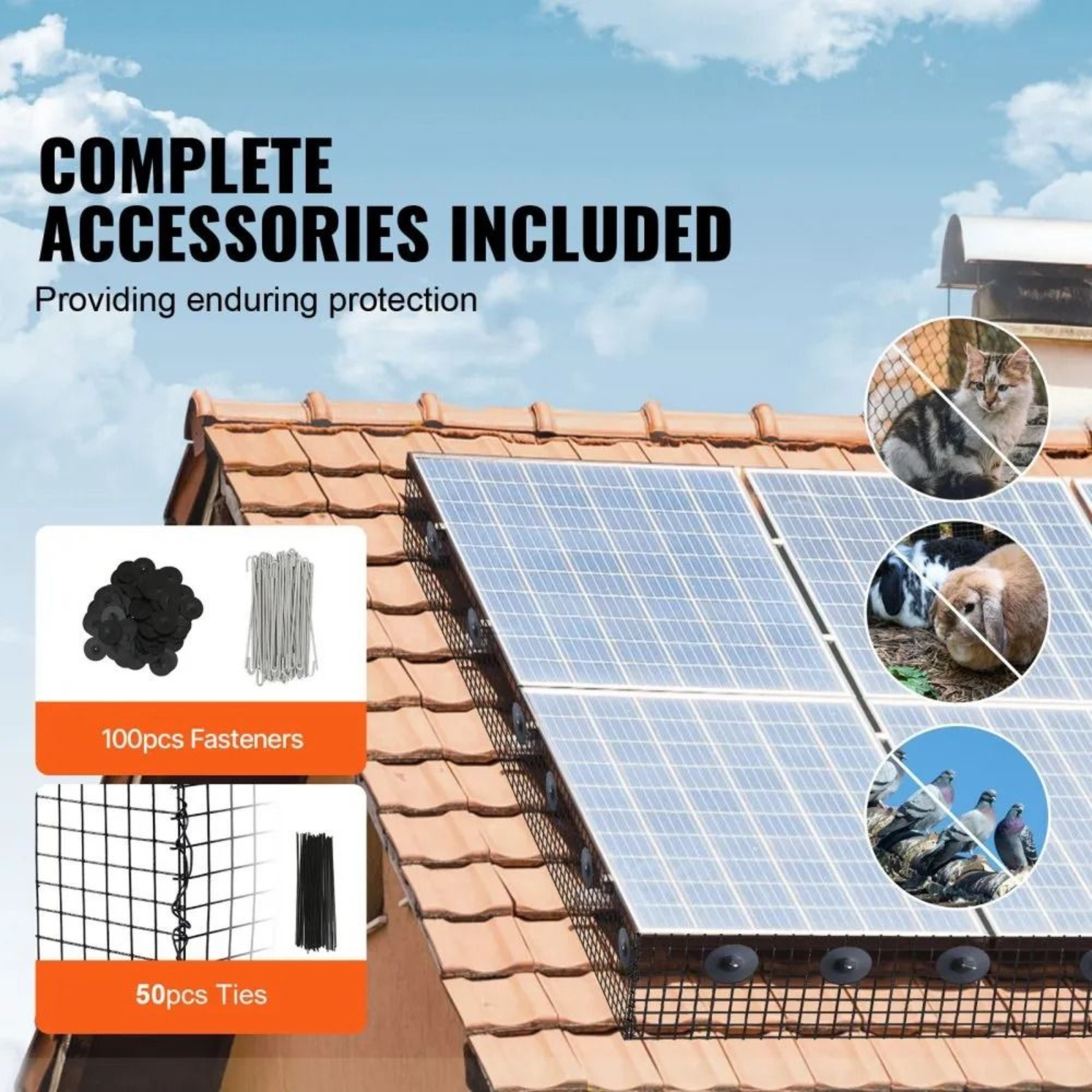 6 Inch X 100 Ft Solar Panel Bird Guard Critter Guard PVC Coated Wire Mesh Kit 2