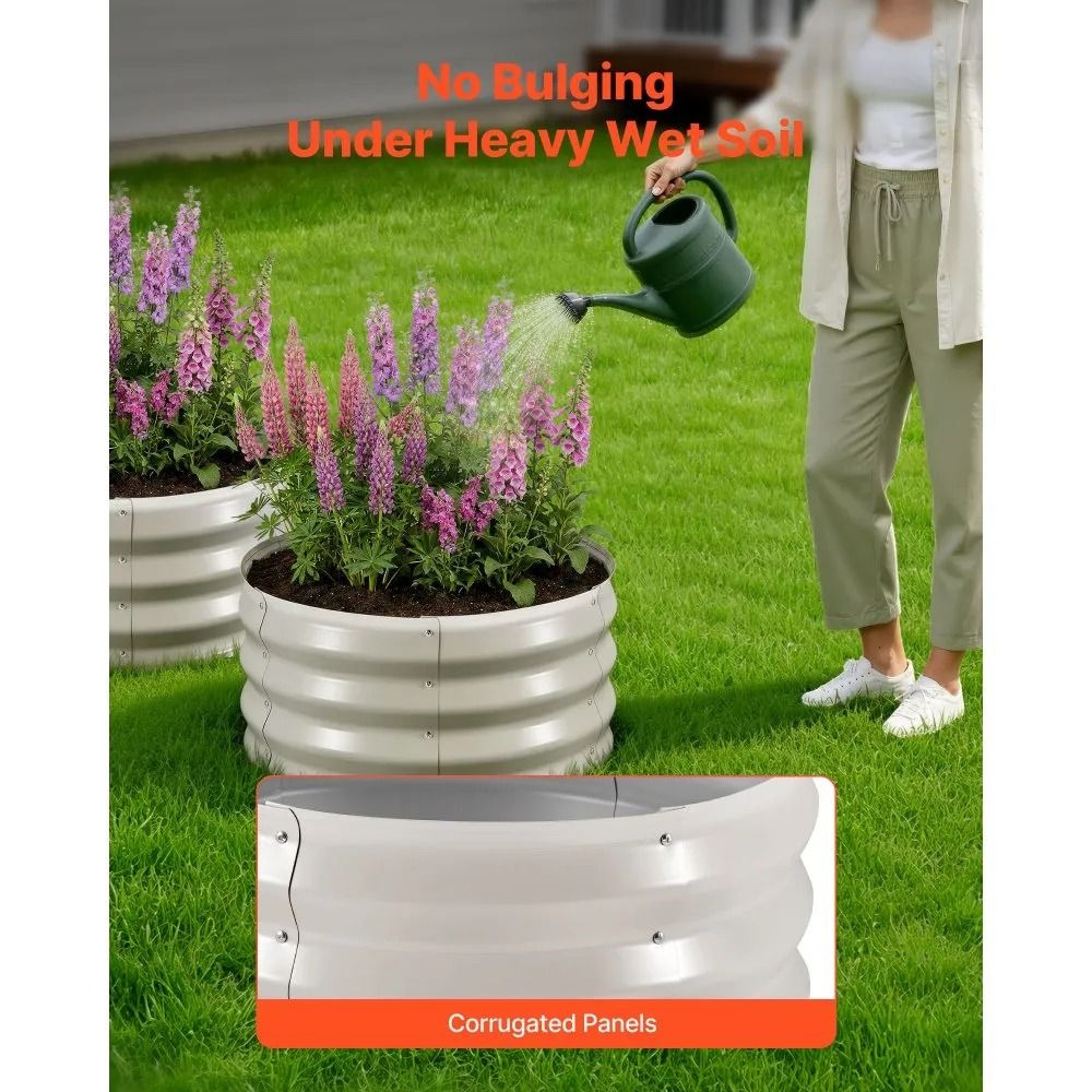 3 Pack Galvanized Raised Garden Beds 2x2x1 Ft Round Metal Planter Boxes 2