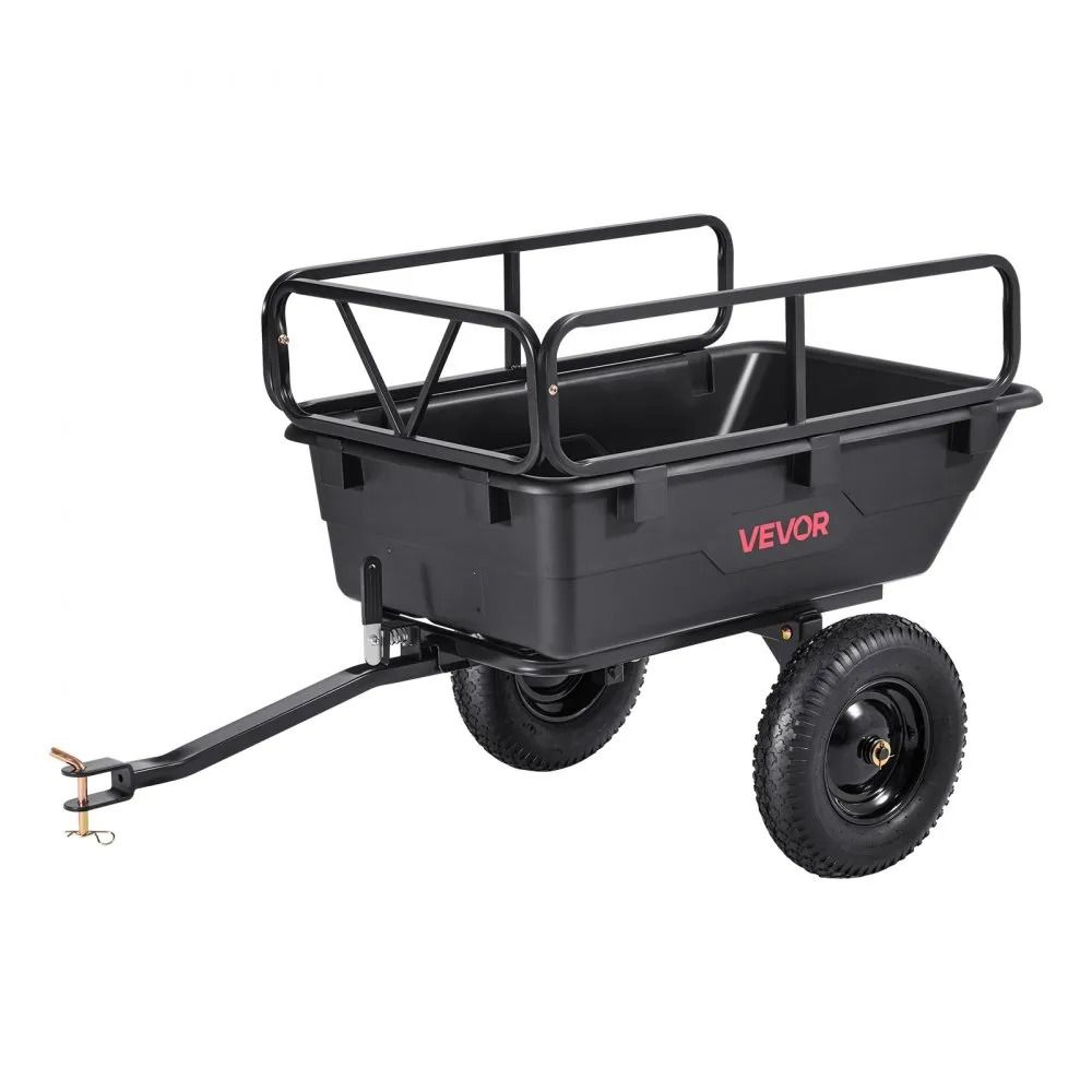 500 Lb Tow Behind Dump Cart 10 Cu Ft Garden Utility Trailer With 16 Inch Tires 7