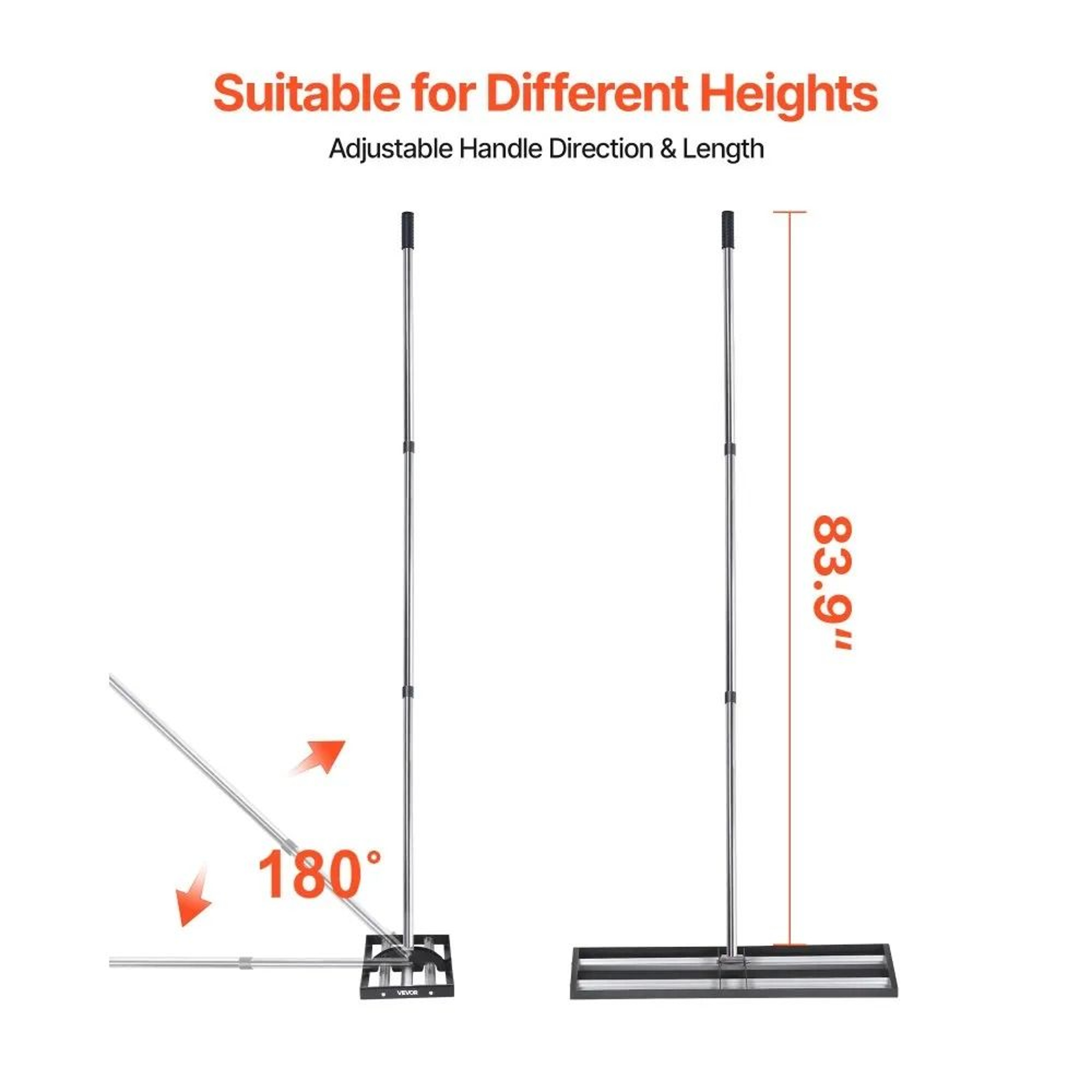 36 Inch Lawn Leveling Rake With Roller And Adjustable Handle For Yard And Garden 6