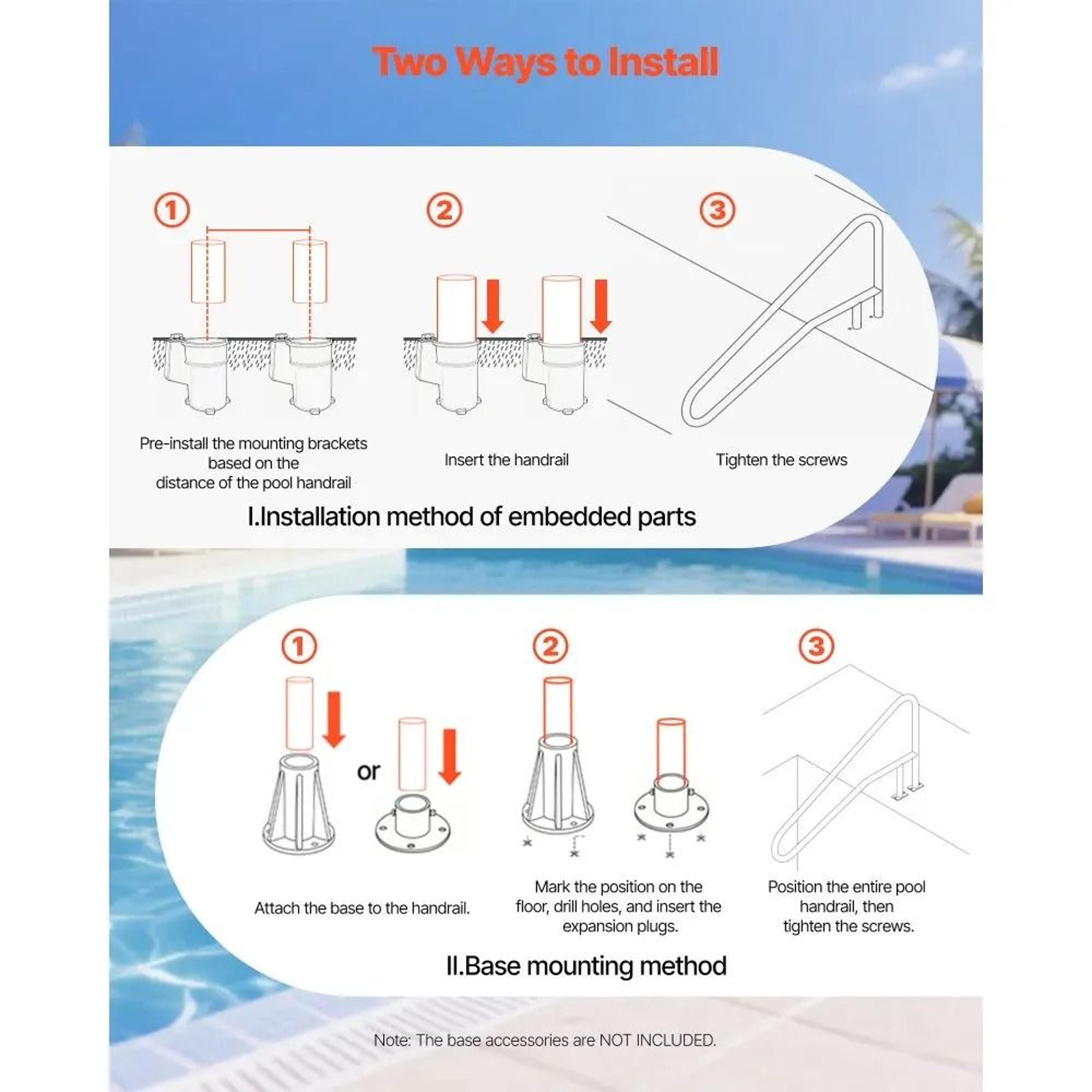 54 X 32 Inch Pool Handrail 220 Lbs Heavy Duty Stainless Steel Pool Rail With Nonslip Grip 5