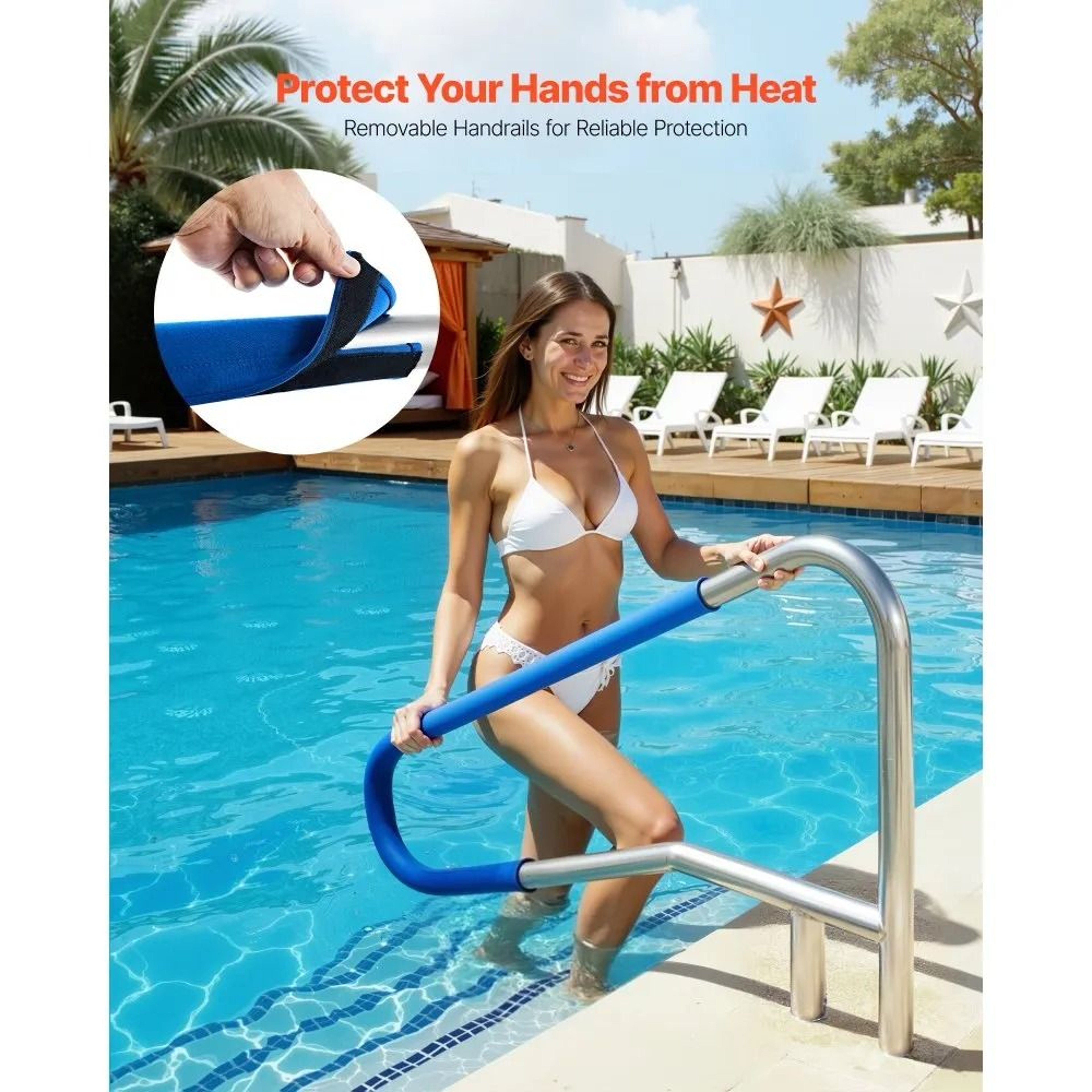 54 X 32 Inch Pool Handrail 220 Lbs Heavy Duty Stainless Steel Pool Rail With Nonslip Grip 2