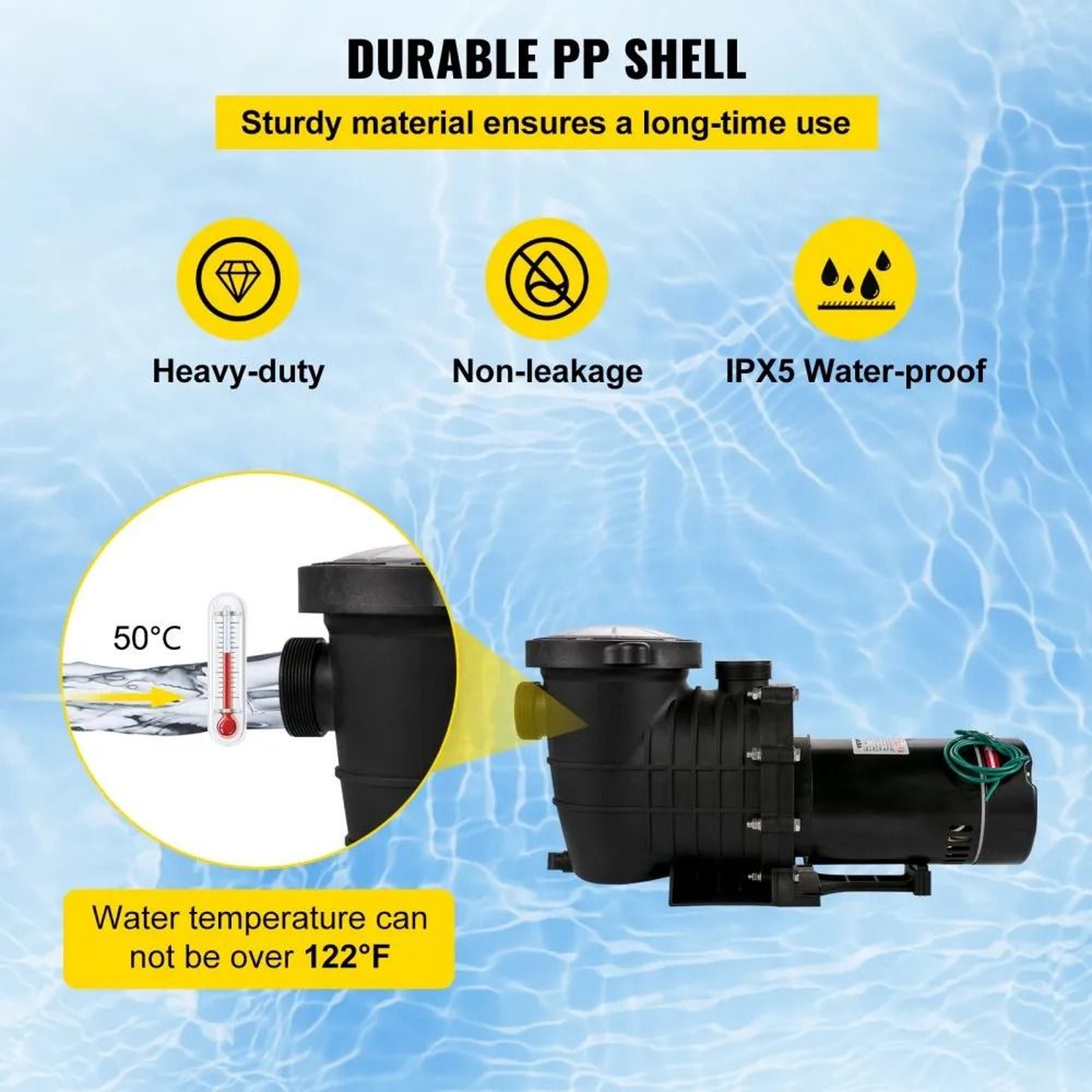 1HP Above Ground Pool Pump 5544 GPH Dual Voltage With Strainer Basket 2