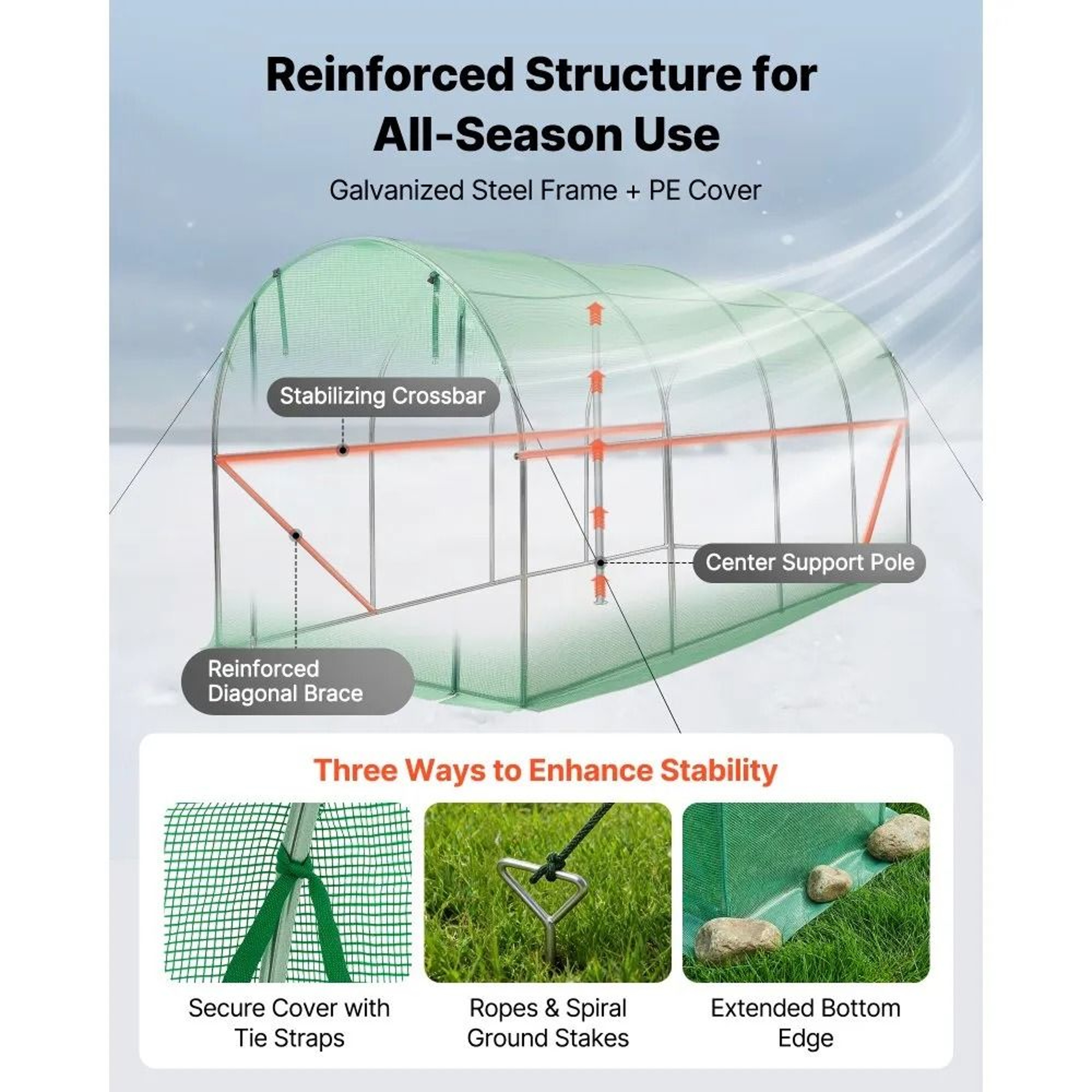 Walk In Tunnel Greenhouse With Watering System And Galvanized Steel Frame 5