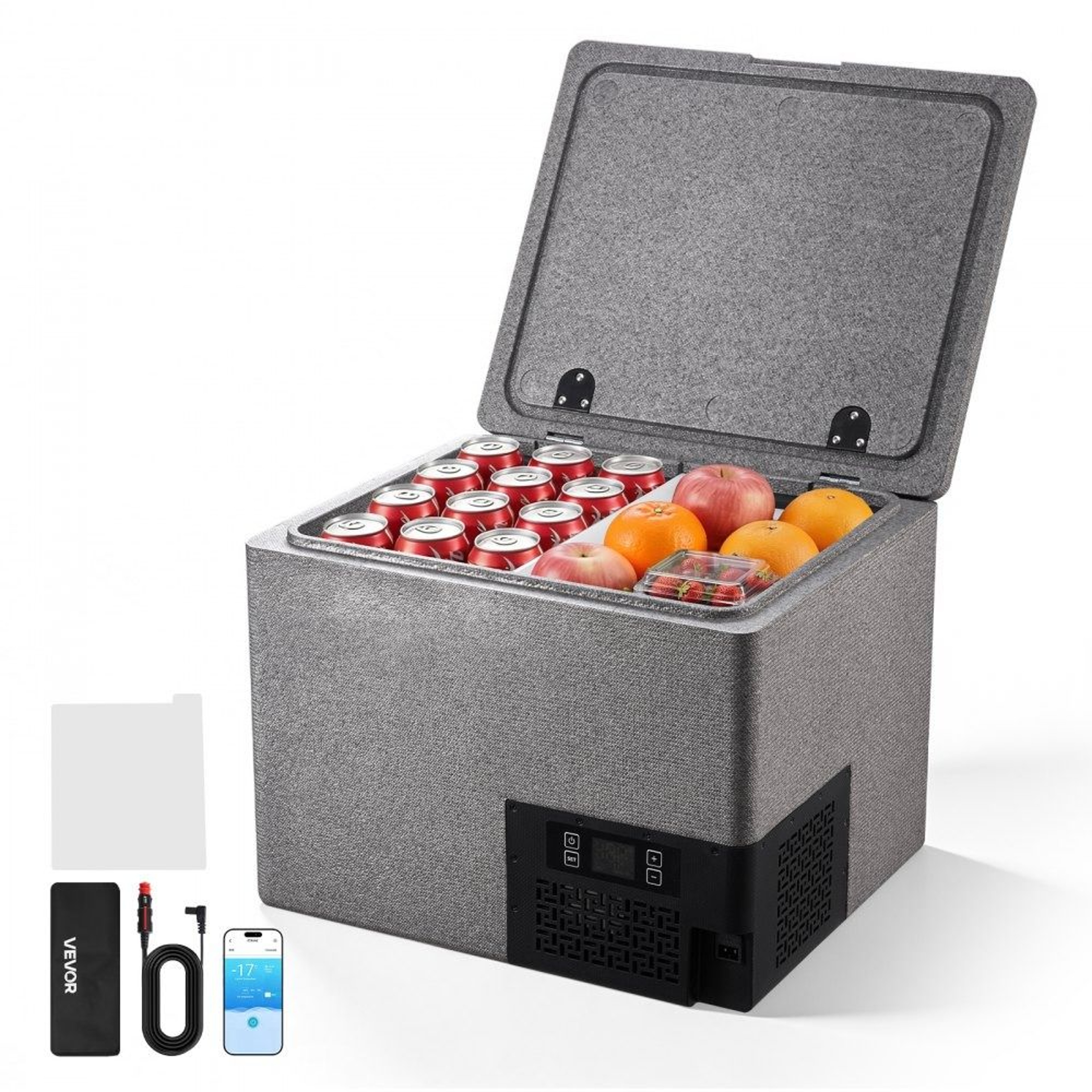 40L Portable Car Refrigerator With Fast Cooling 12V Compressor Freezer For Camping And Travel 0