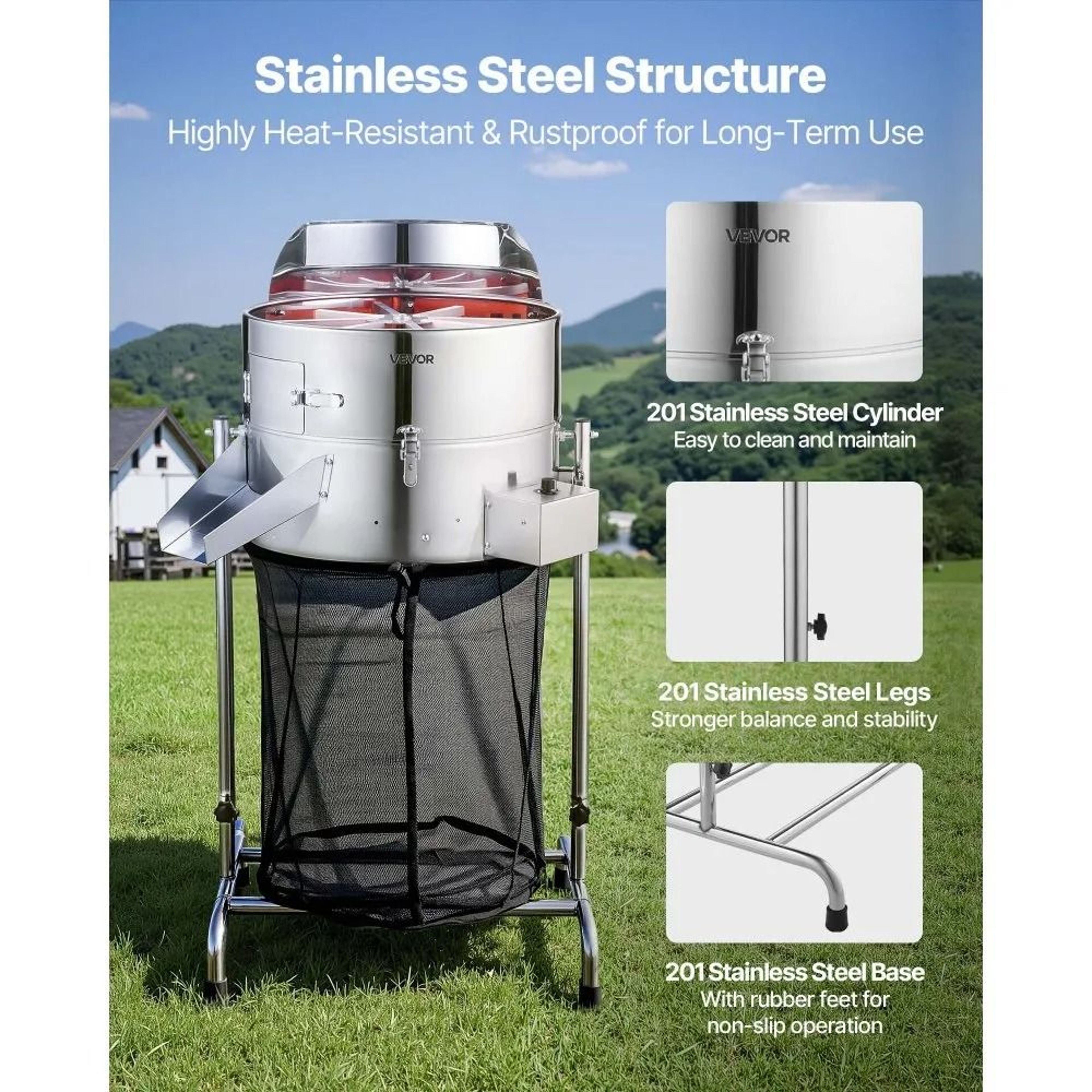 18 Inch Electric Bud Trimmer With Adjustable Speed Tiltable Drum And Stainless Steel Blades 3
