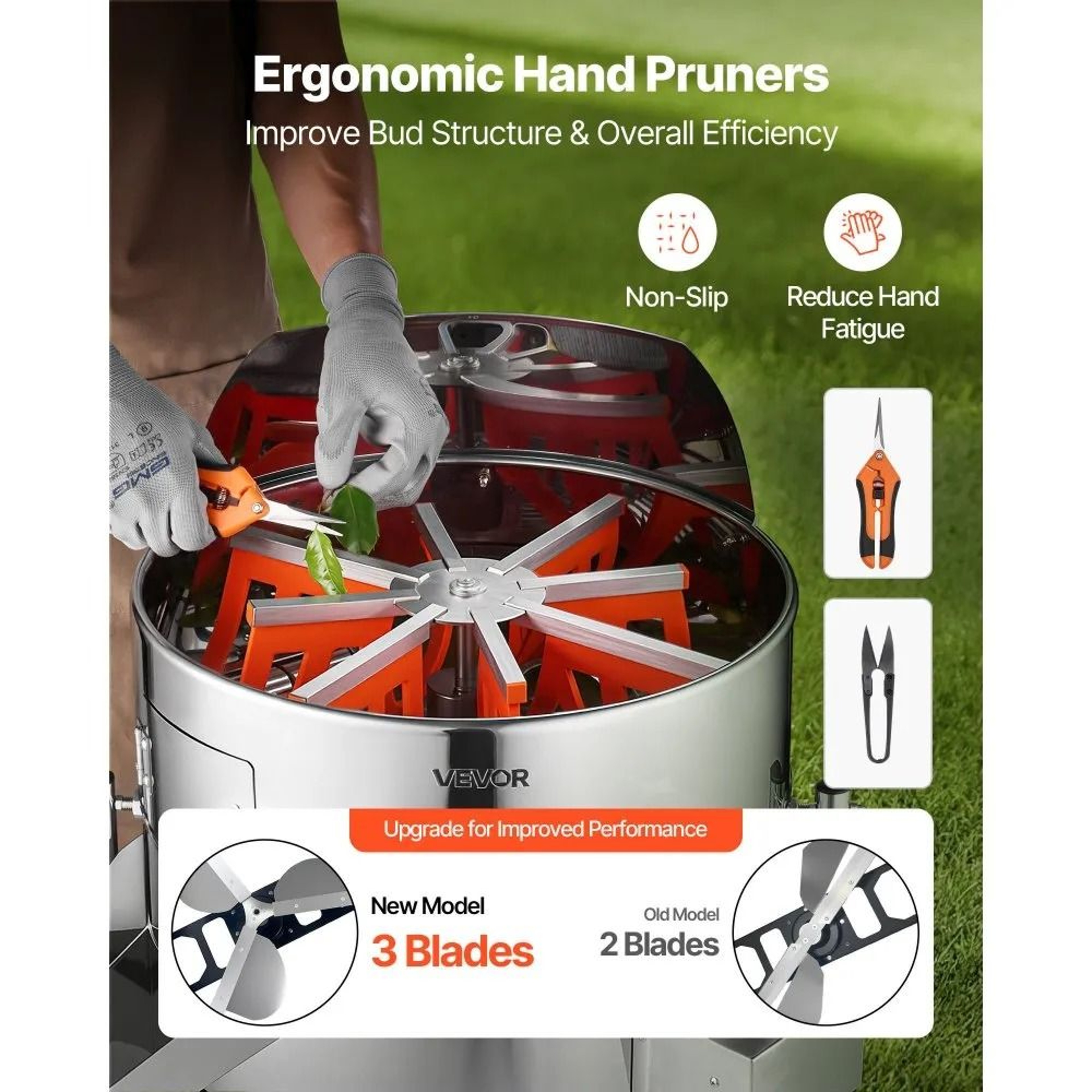 18 Inch Electric Bud Trimmer With Adjustable Speed Tiltable Drum And Stainless Steel Blades 4