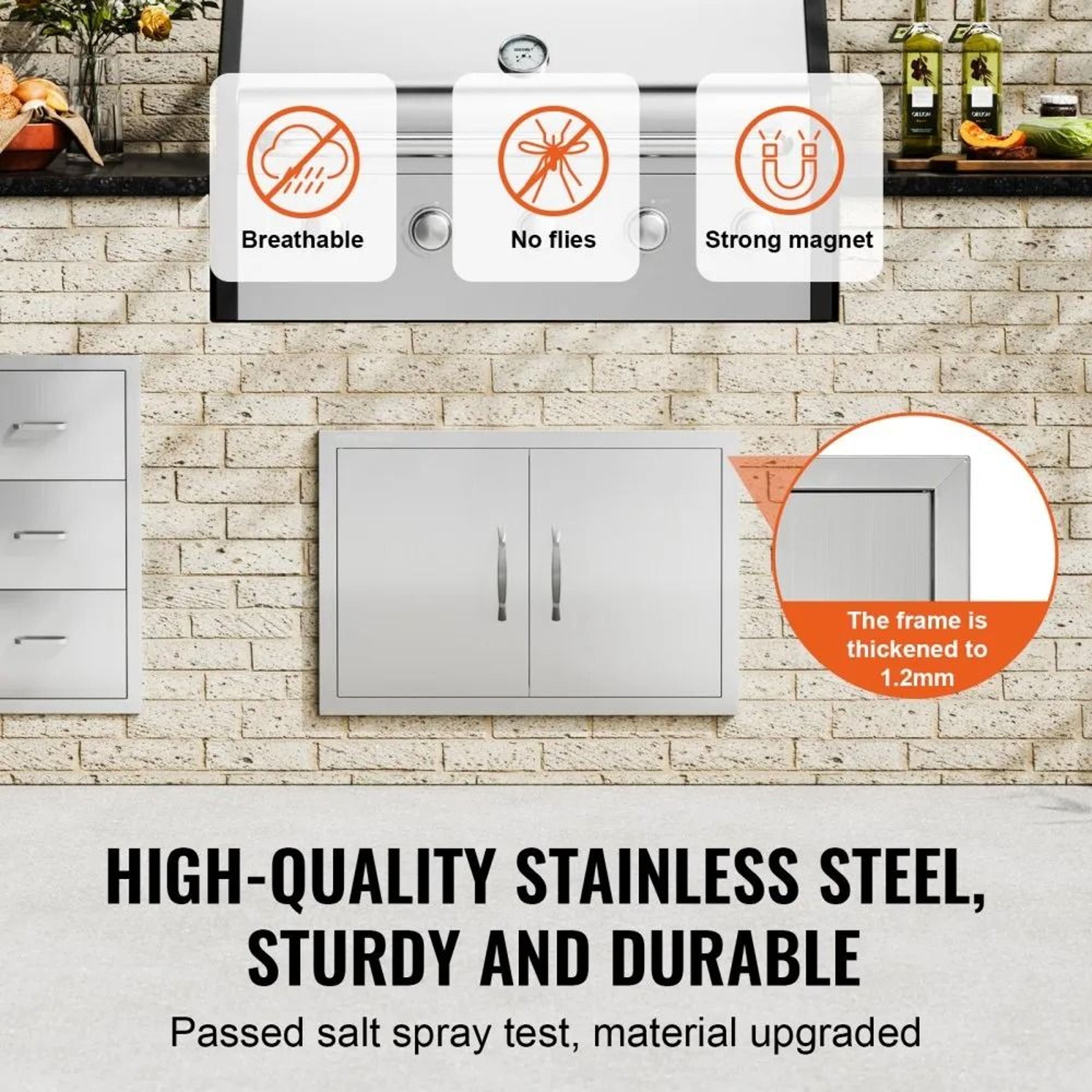 28 X 19 Stainless Steel BBQ Access Door Double Outdoor Kitchen Cabinet Door 1